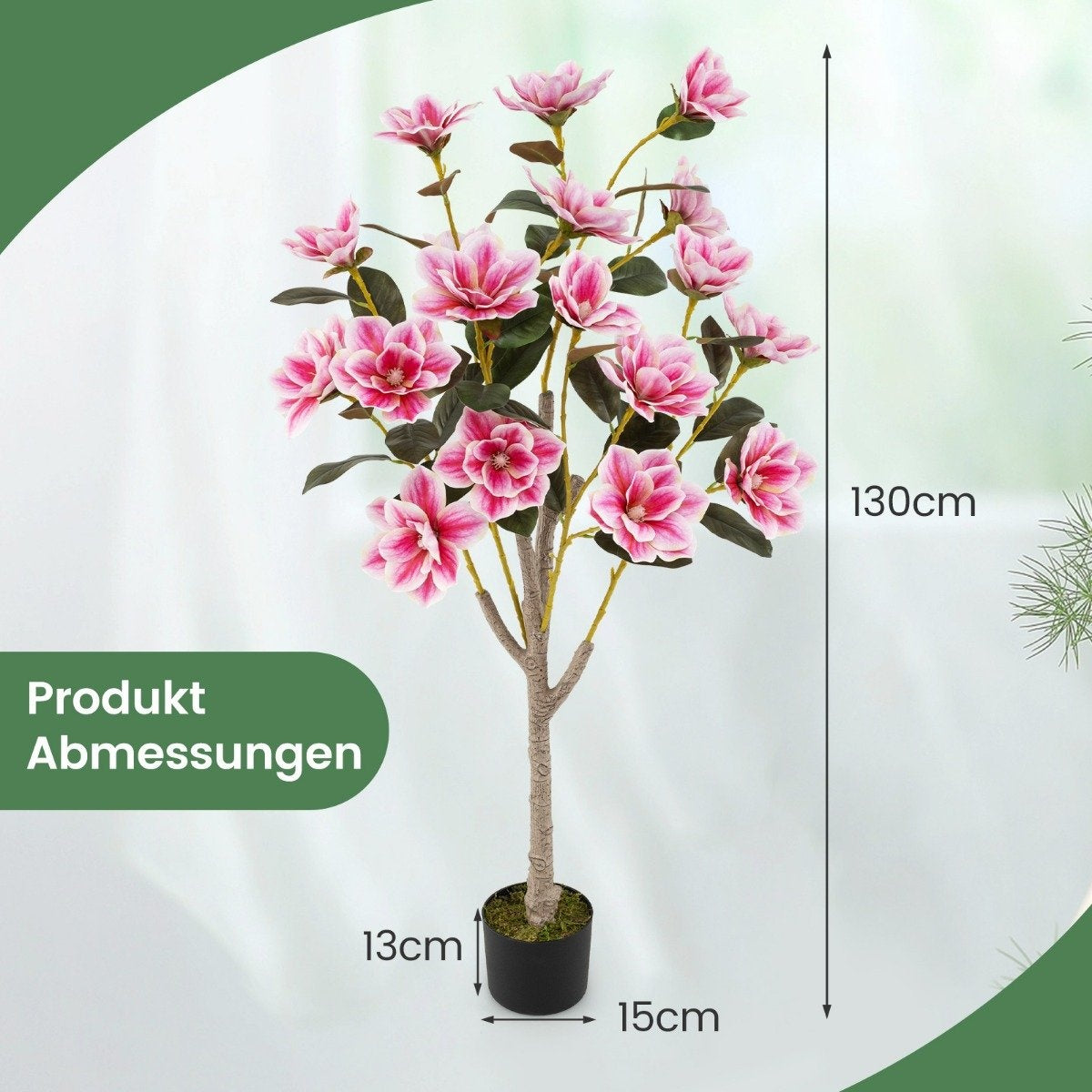 Artificial Magnolia Tree with Blossoms, 90 cm, Potted
