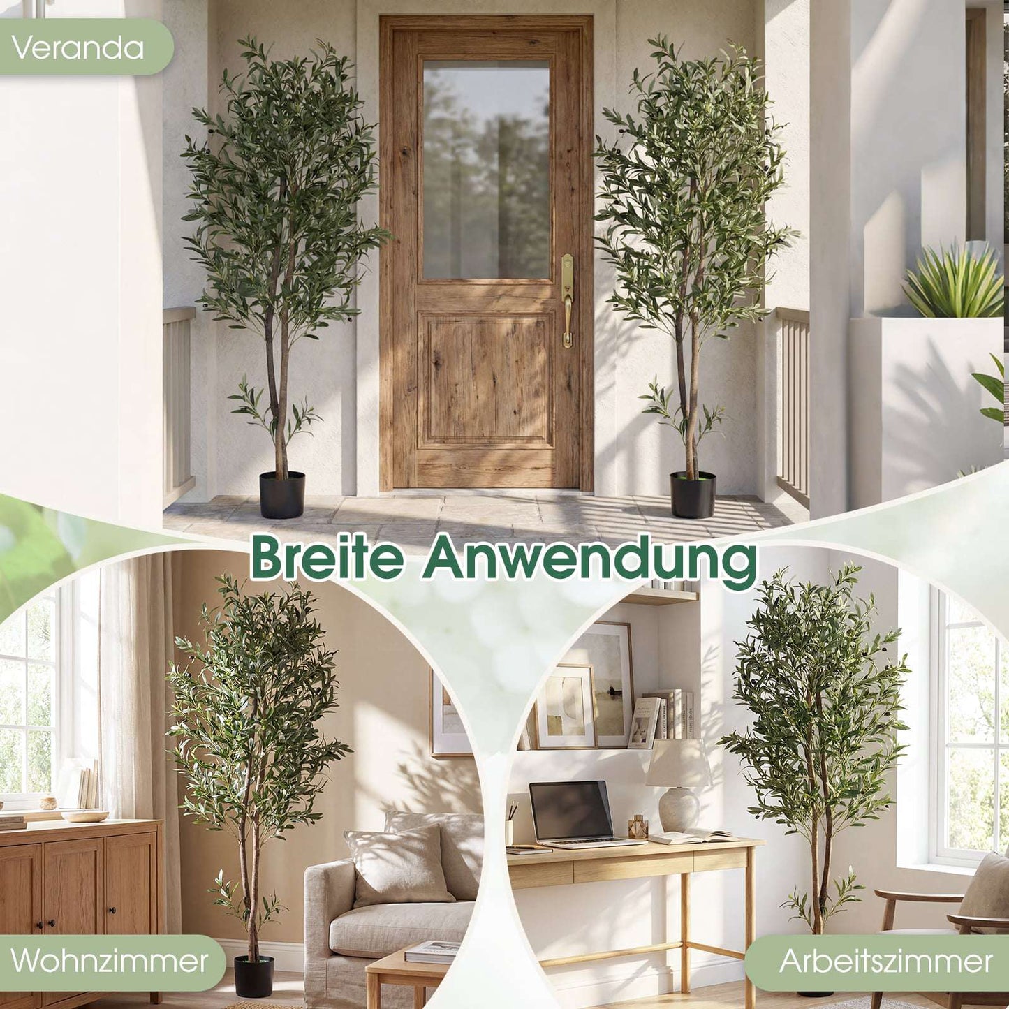 Artificial Olive Tree with Realistic Fruits & Moss, 1.8m