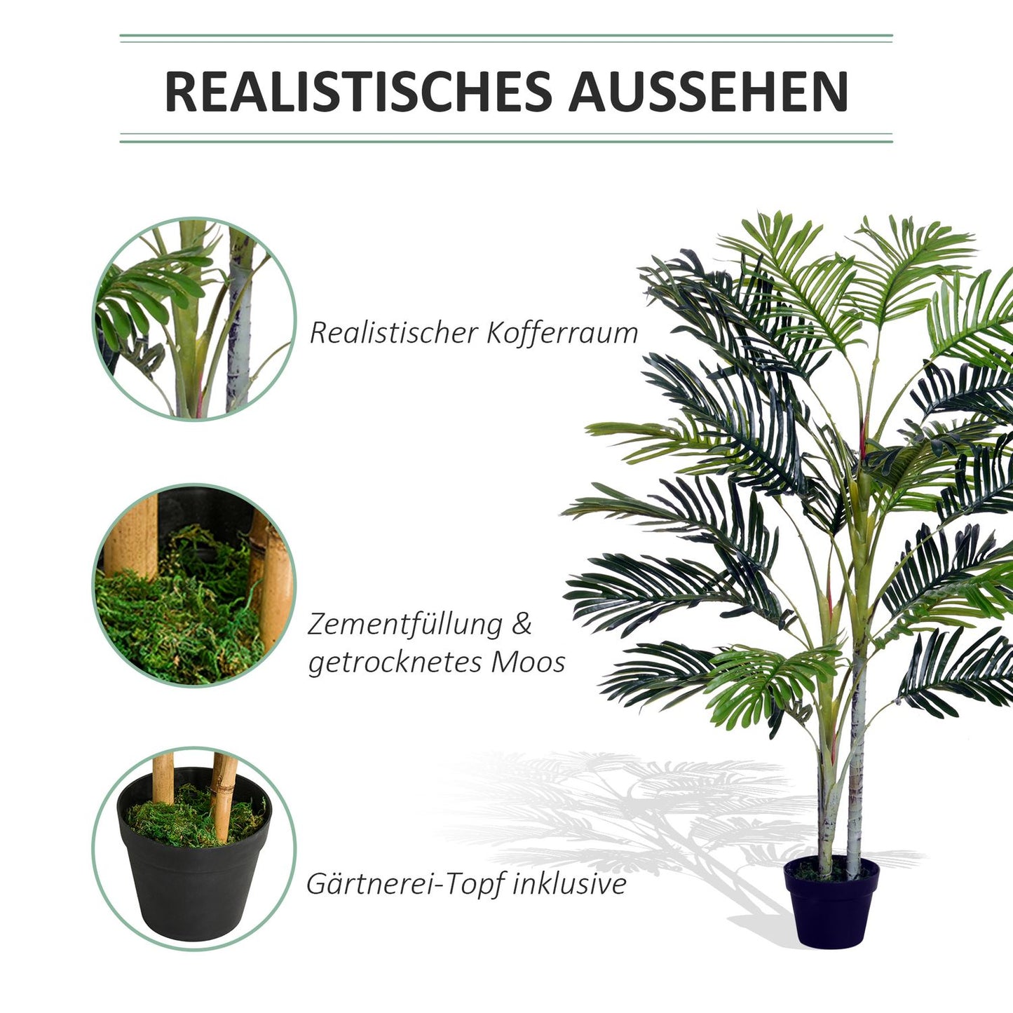 Large artificial palm, 150cm, Indoor/Outdoor decor