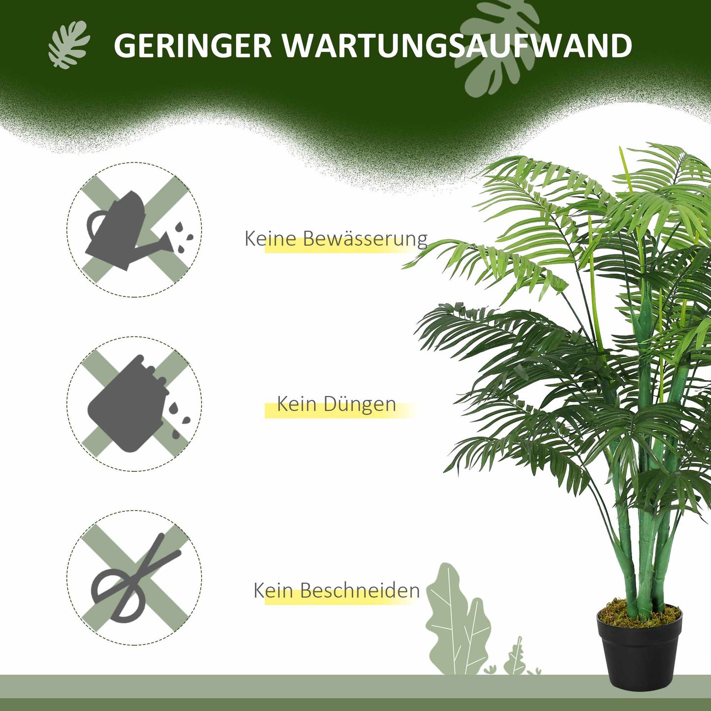 Artificial Palm Tree, 125cm, Indoor/Outdoor, Low Maintenance