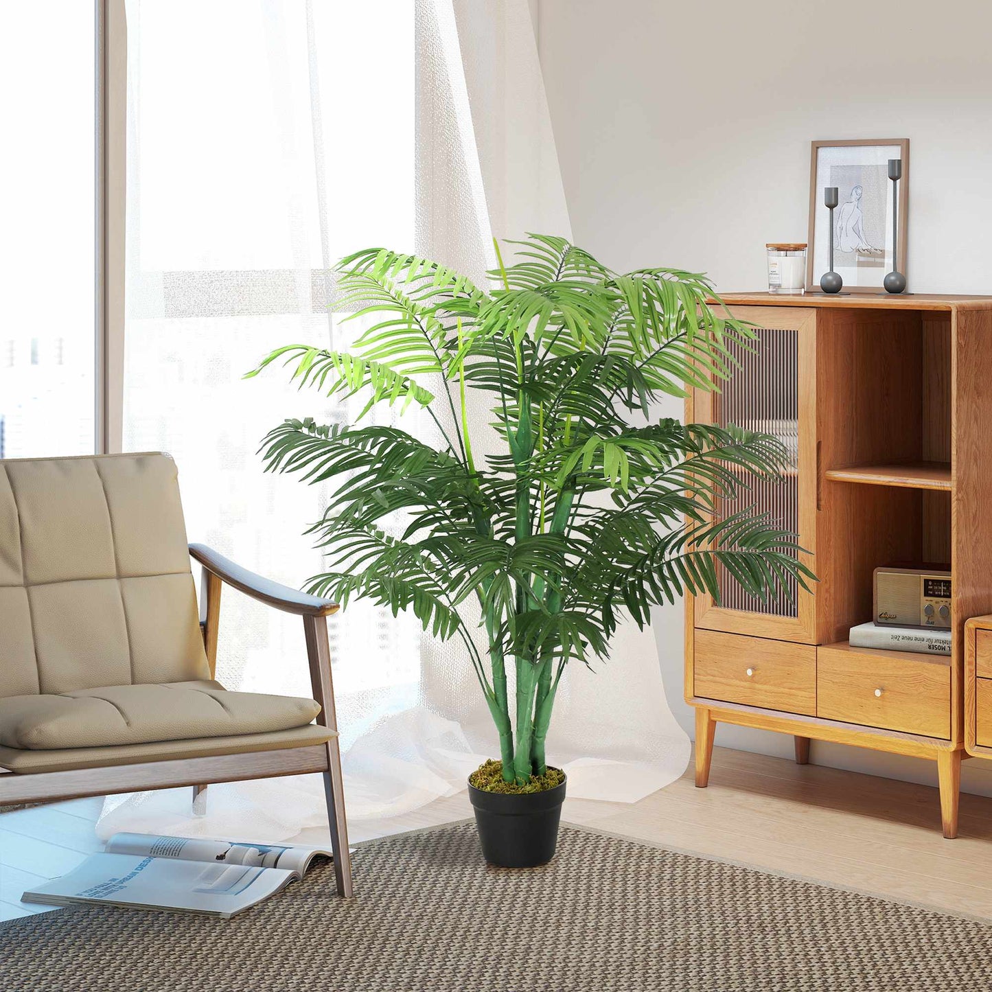 Artificial Palm Tree, 125cm, Indoor/Outdoor, Low Maintenance