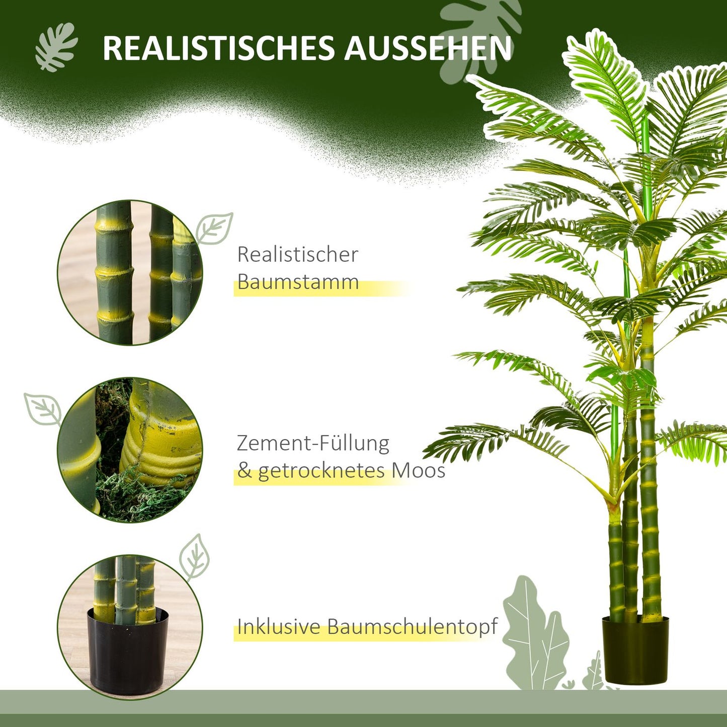 Artificial palm tree 190 cm - Indoor/Outdoor fake plant