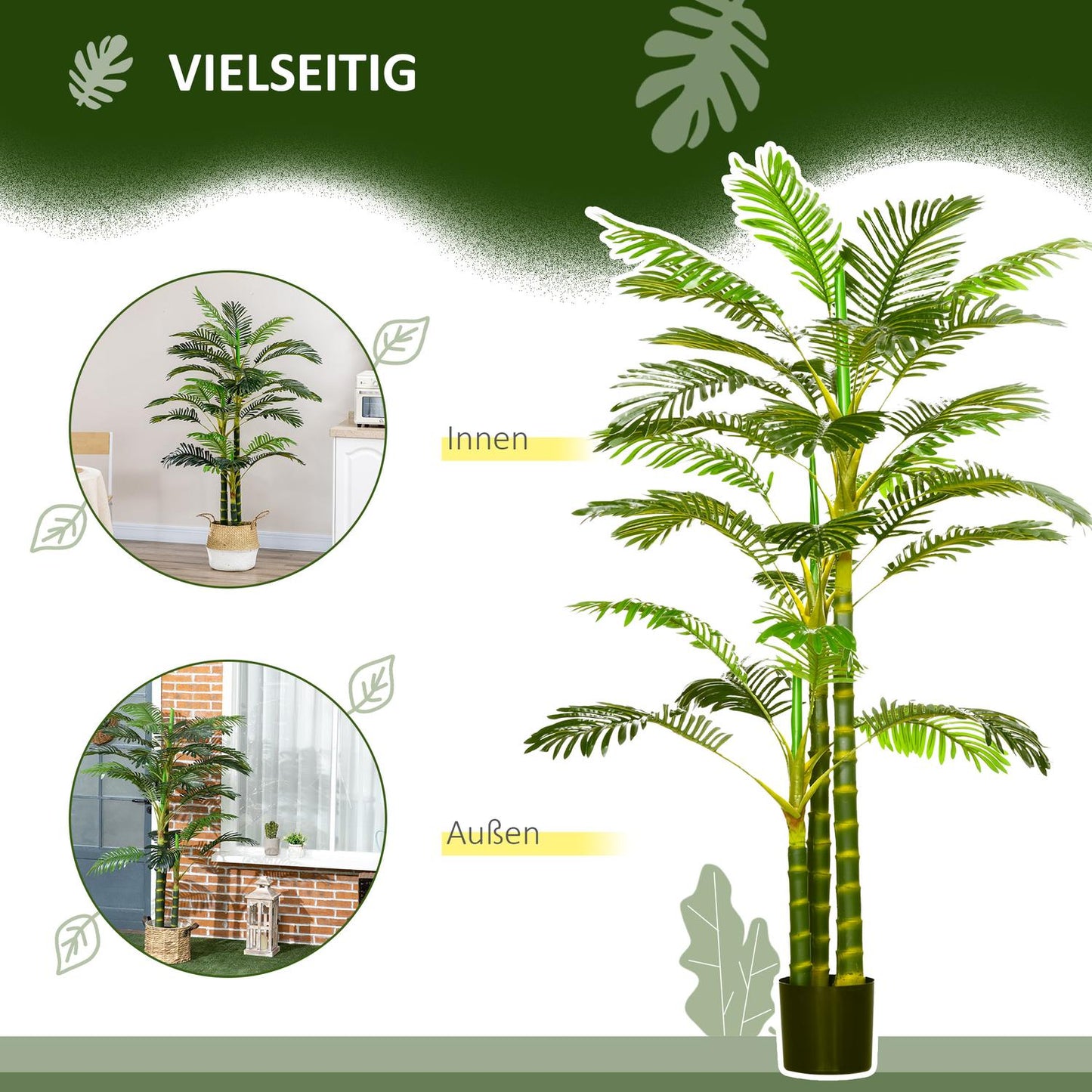 Artificial palm tree 190 cm - Indoor/Outdoor fake plant