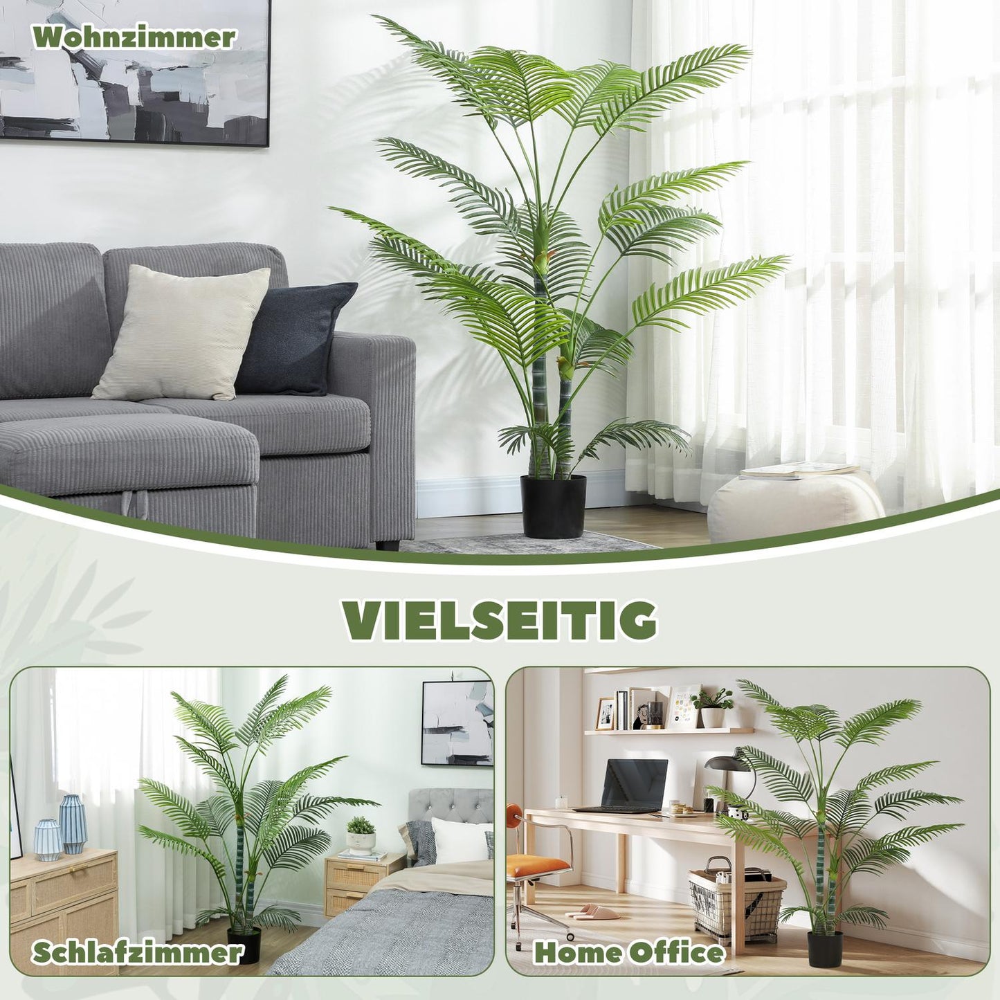 Artificial Palm Tree, UV-Resistant, 175 cm, Indoor/Outdoor