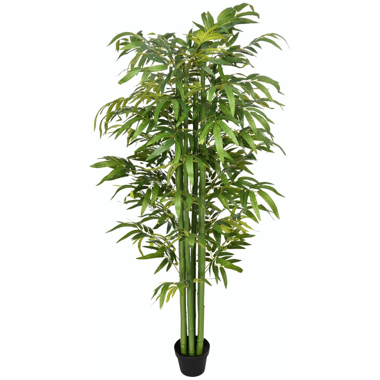 Artificial bamboo with planting, 180 cm, green