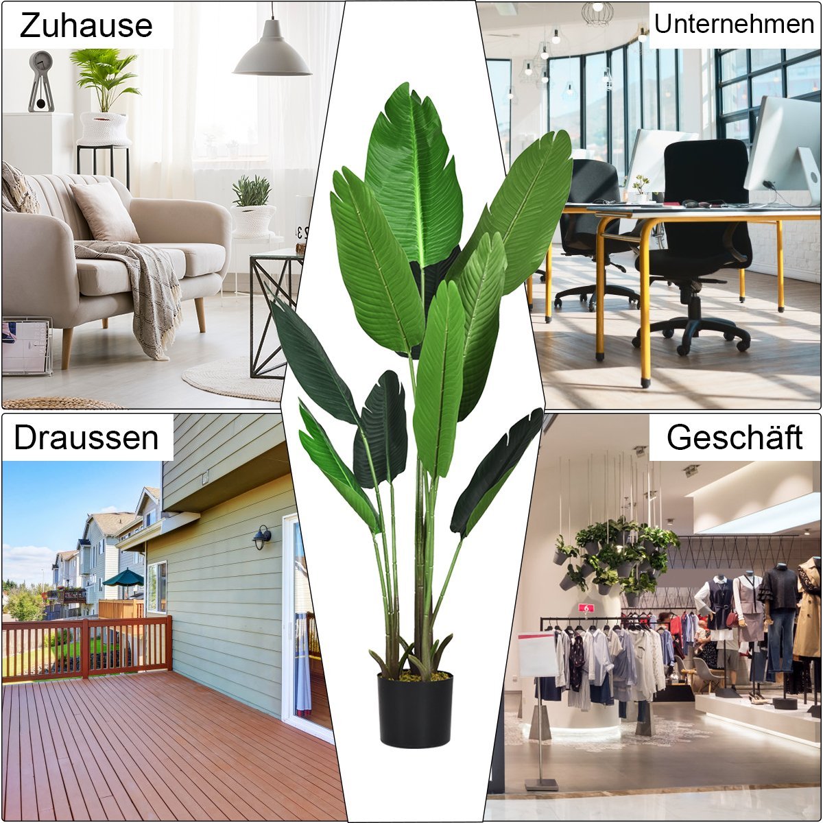 Artificial Plant Artificial Green Plant 160cm Tropical Palm Artificial Monstera Snake Plant