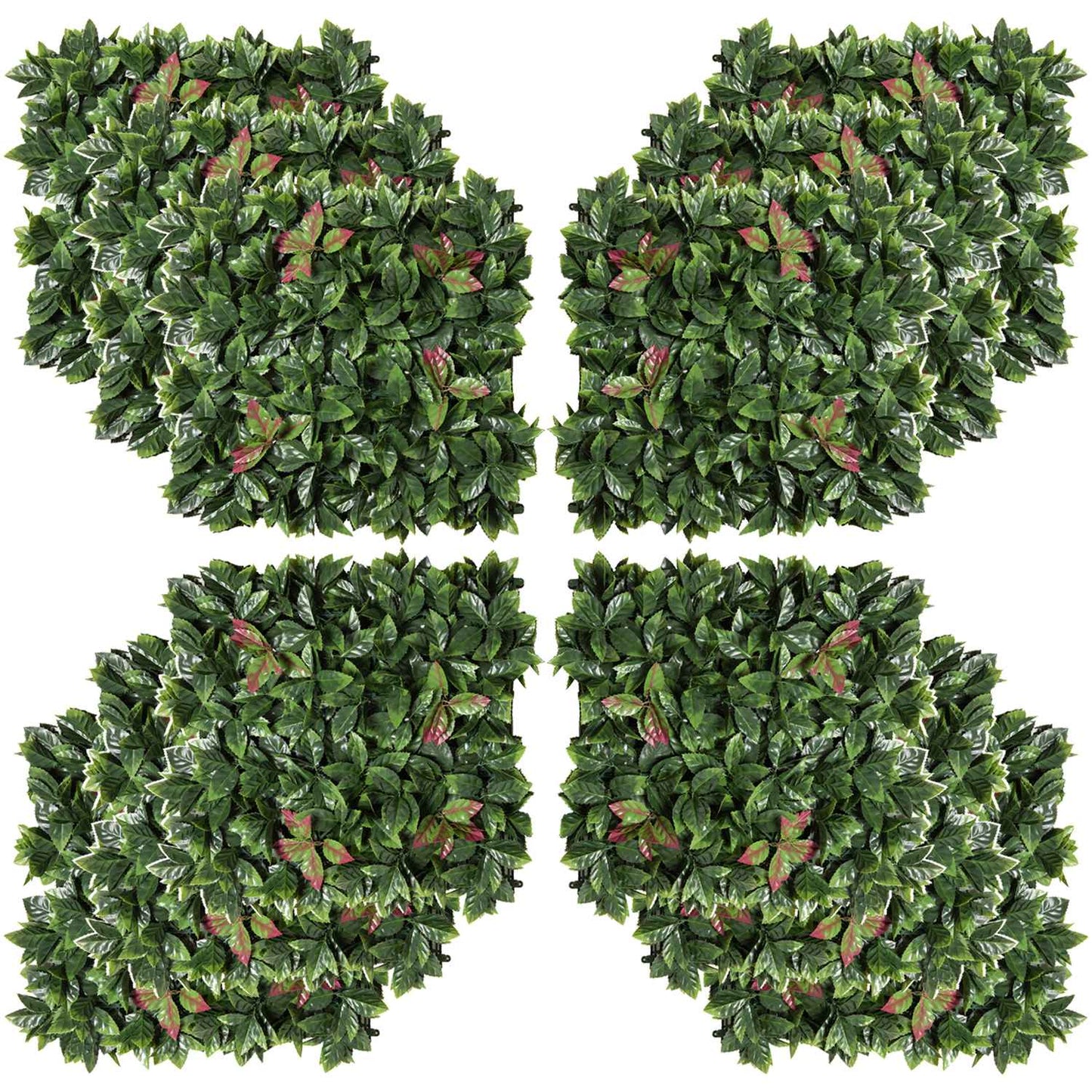 Artificial plant wall, UV protected privacy screen, 50x50 cm, 12-pack
