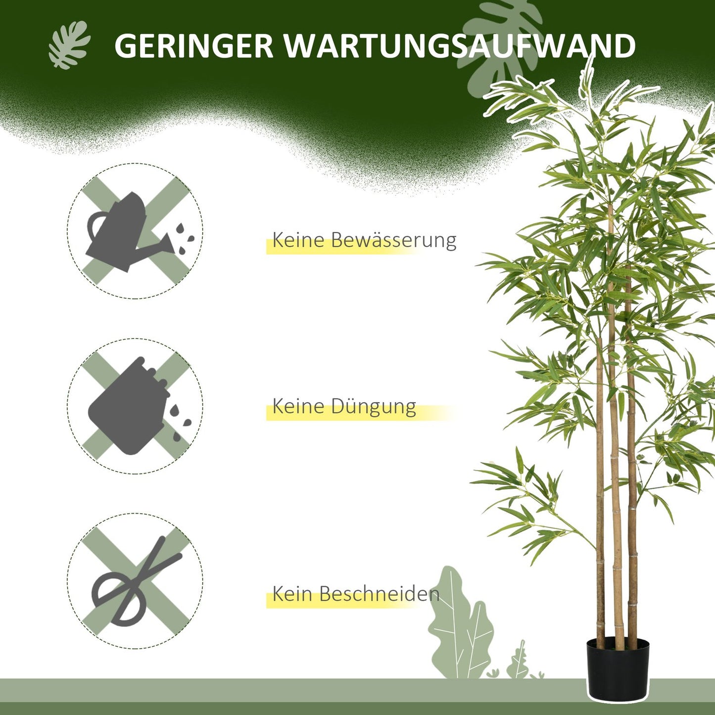 Artificial Bamboo Plant - 180cm, 830 Leaves, Indoor Decor