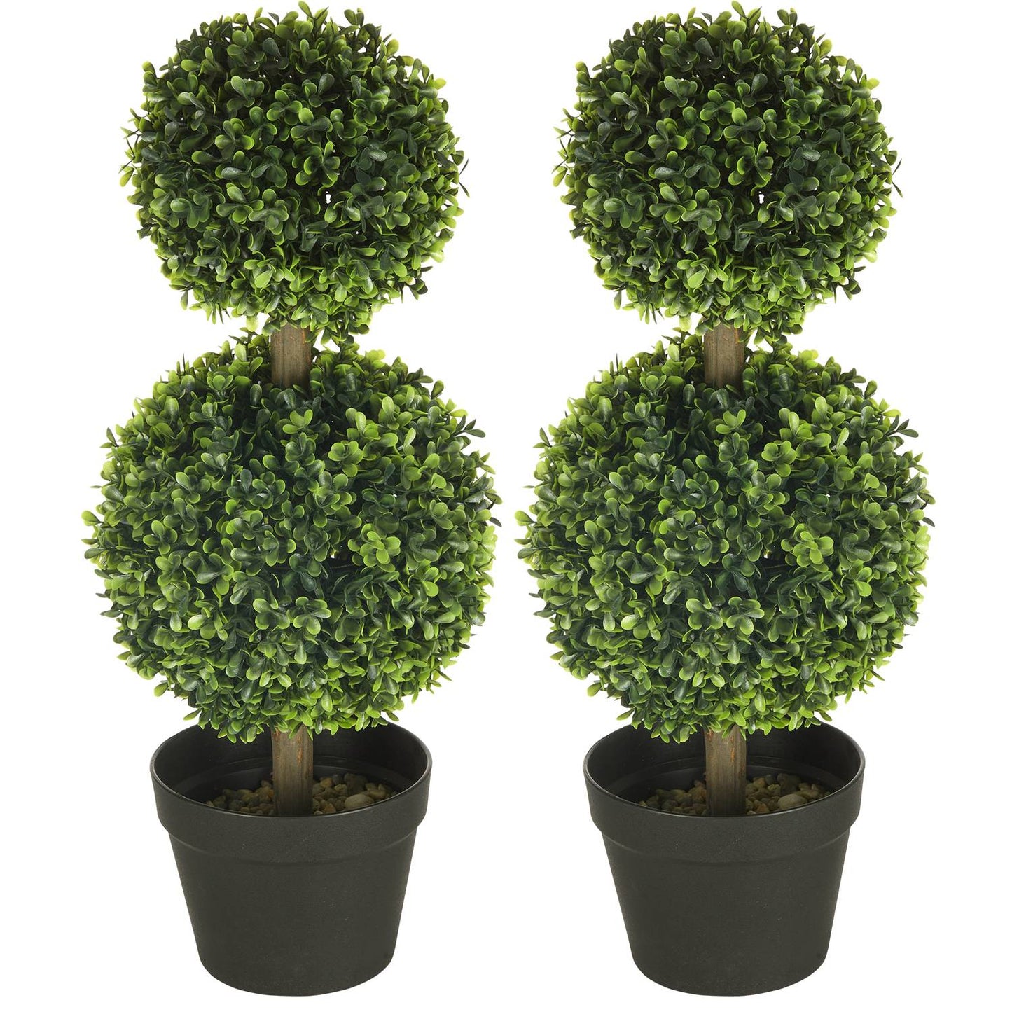 Boxwood artificial plants, set of 2 - 60 cm, UV resistant