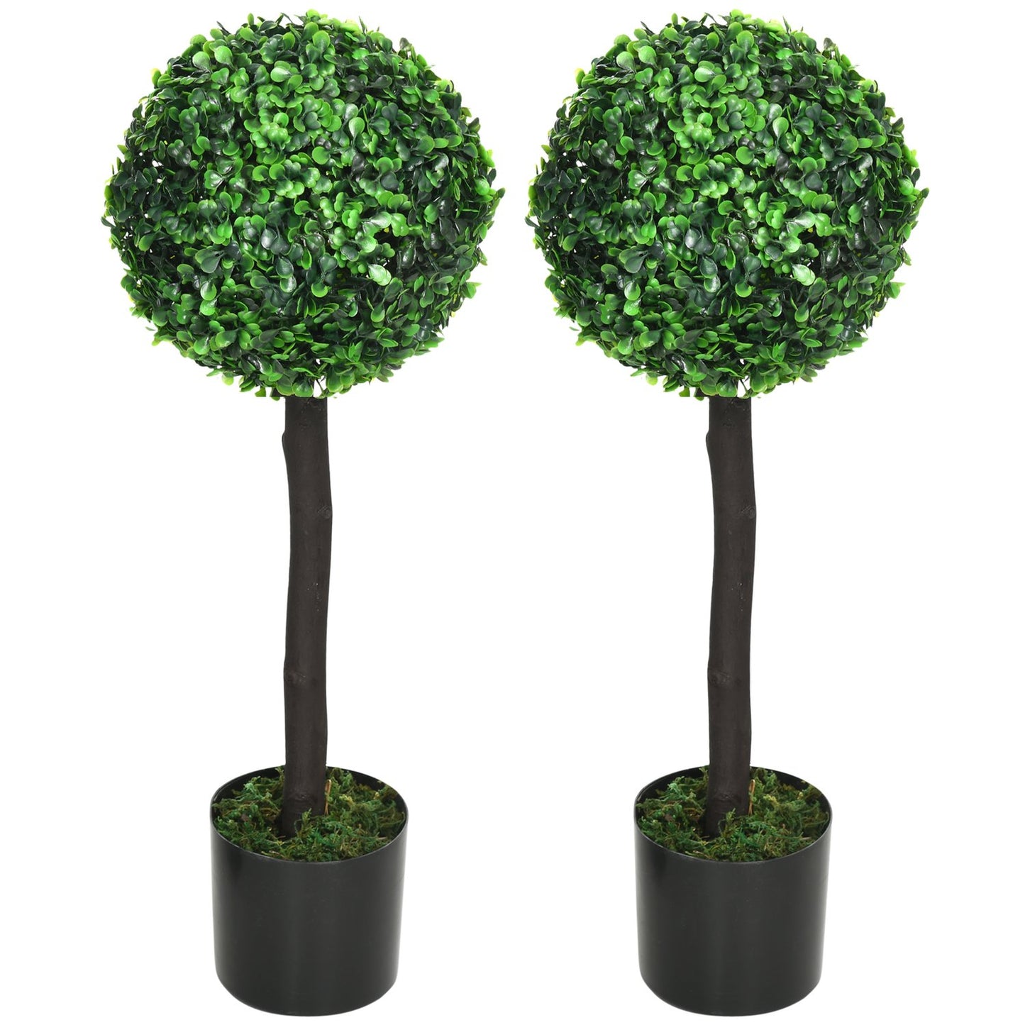 Artificial boxwood plants, UV resistant, 60 cm, set of 2