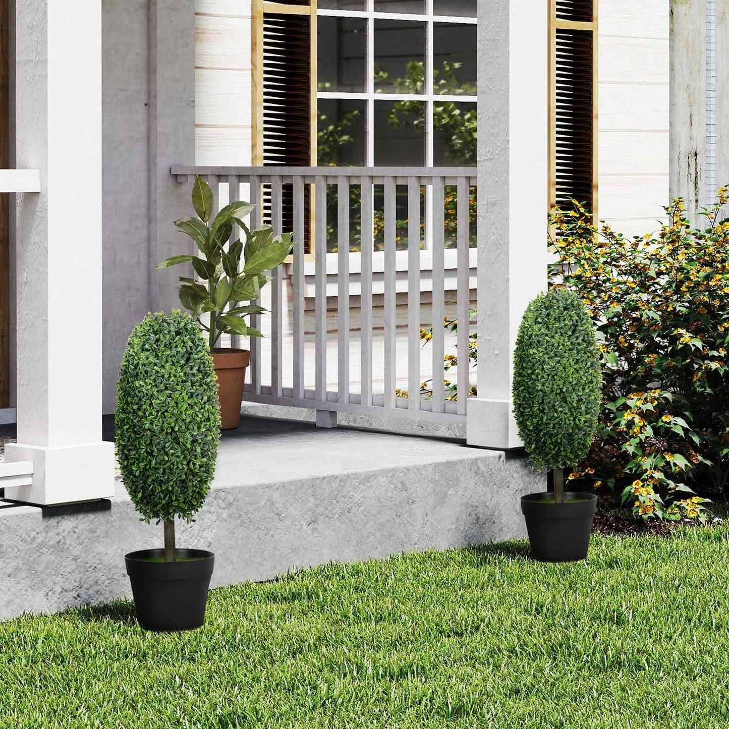 Artificial Plants Set of 2, UV-Resistant, 60 cm Tall