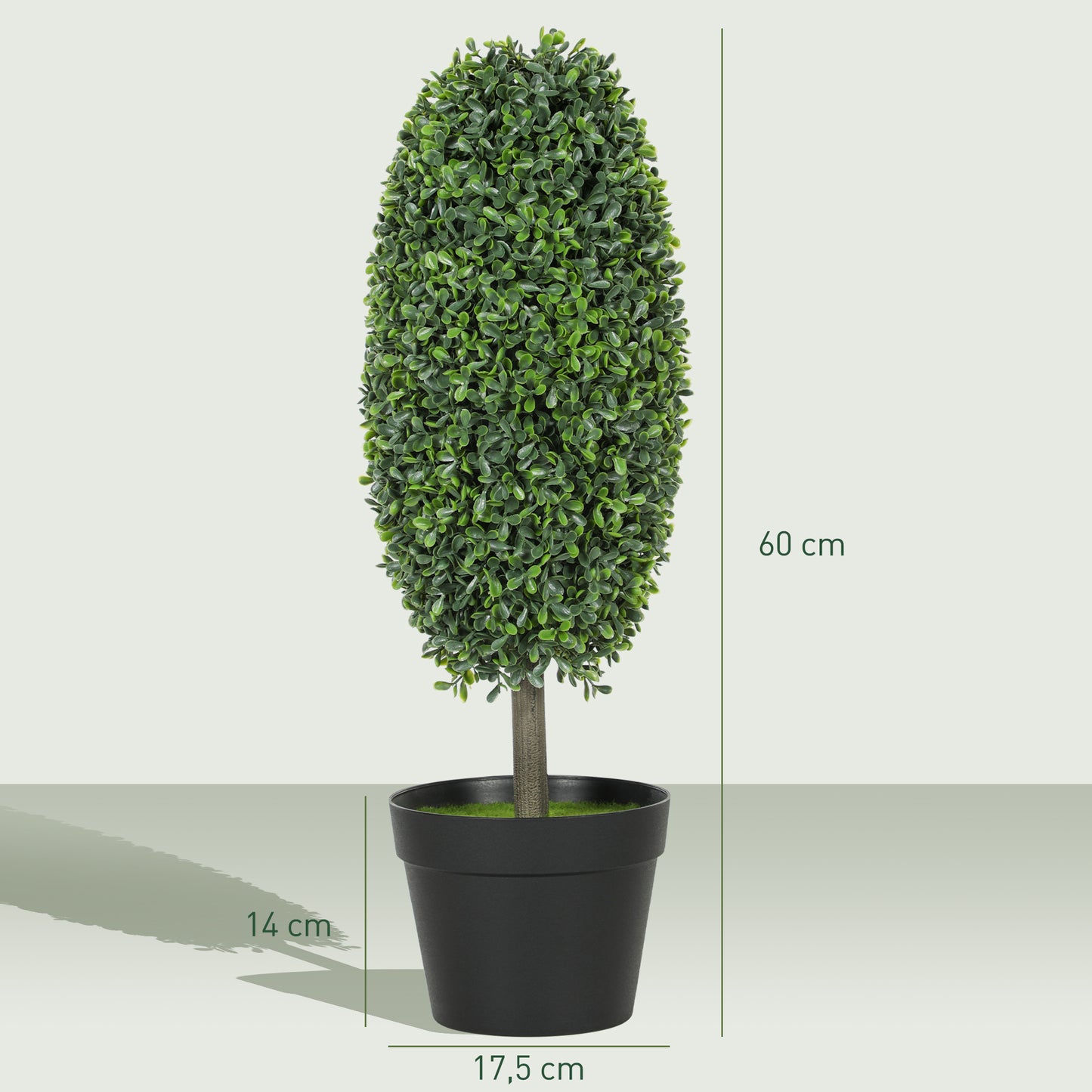 Artificial Plants Set of 2, UV-Resistant, 60 cm Tall