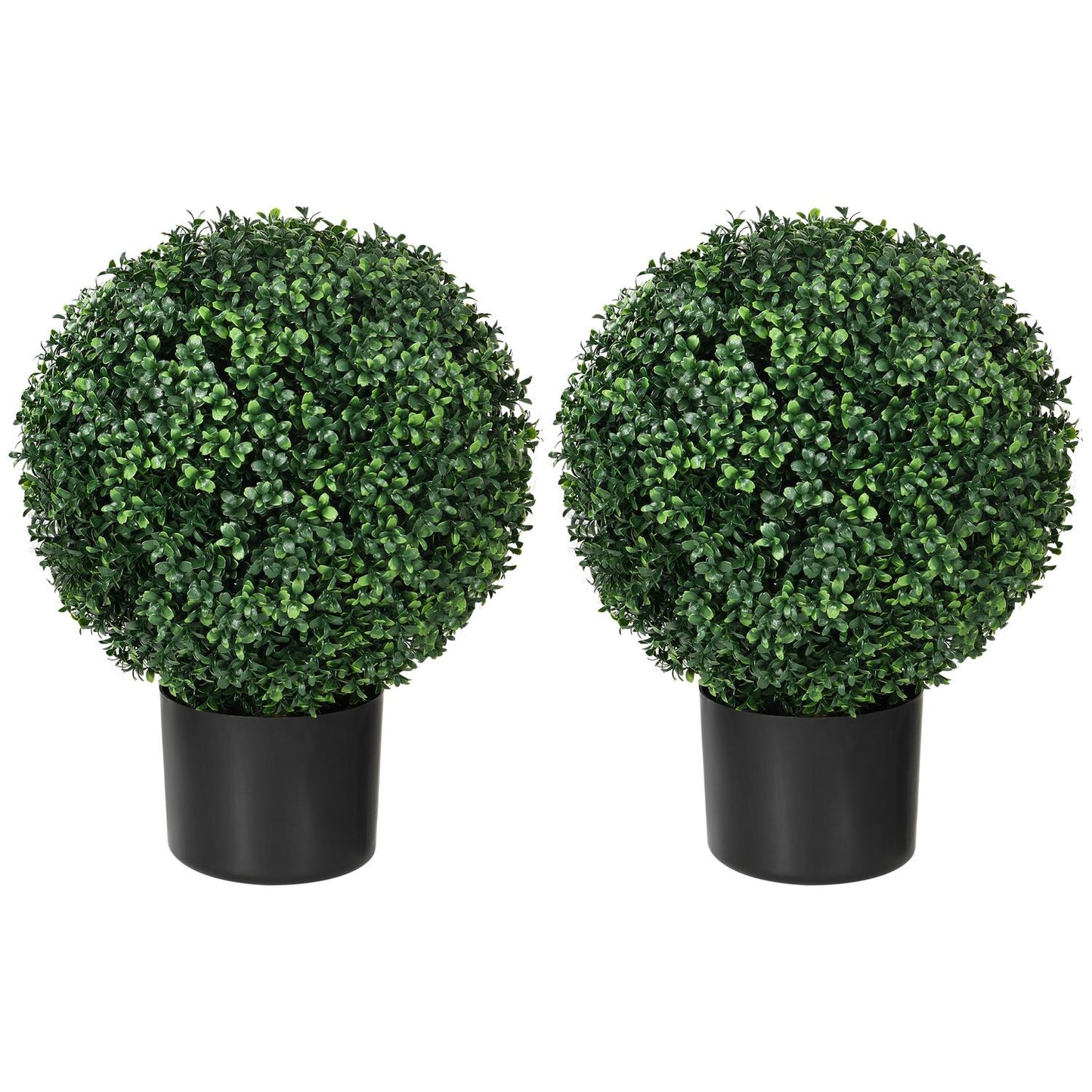 Artificial Box Trees, Set of 2 - UV Resistant, 52cm