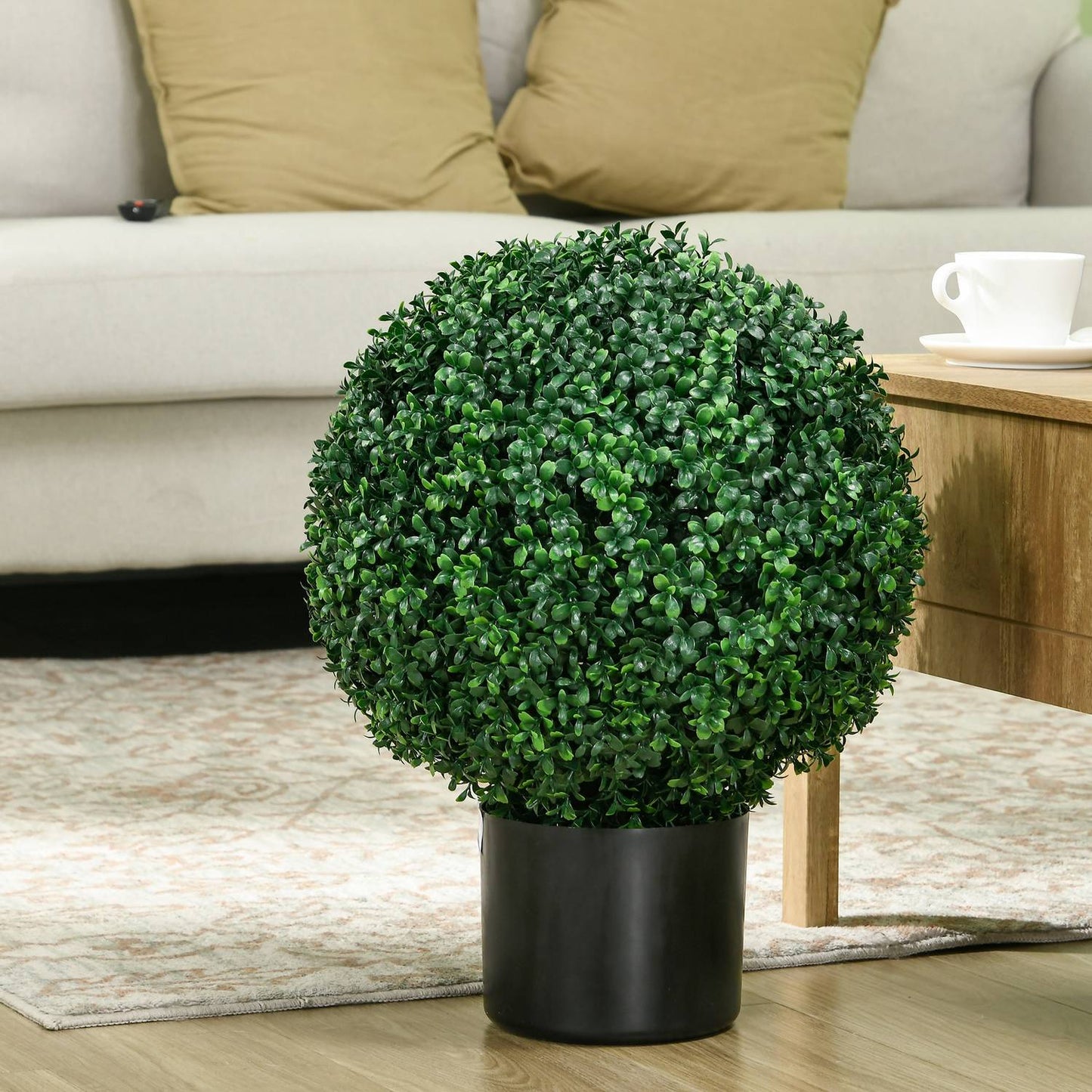 Artificial Box Trees, Set of 2 - UV Resistant, 52cm