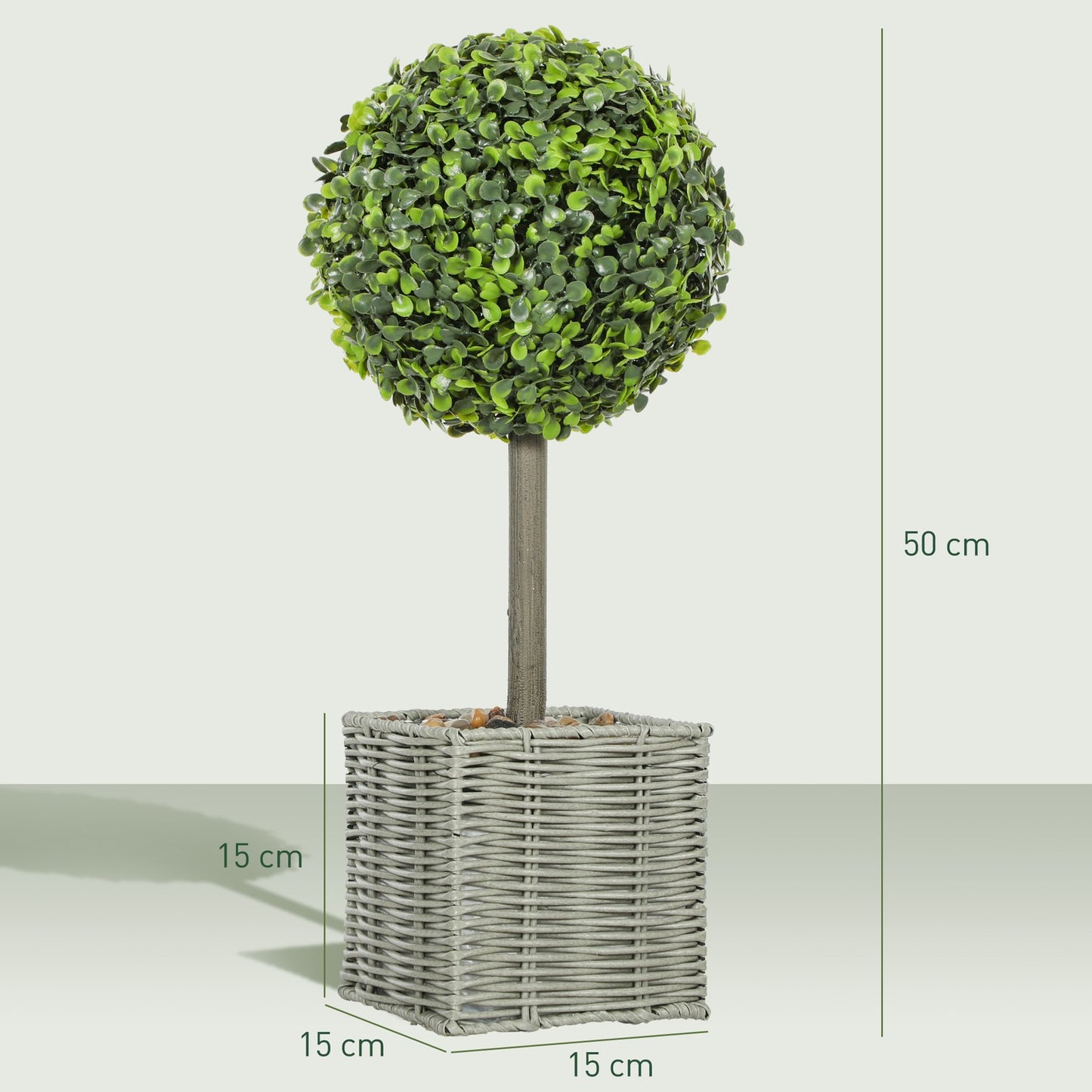 Artificial Plants Set of 2, UV-Resistant, Indoor/Outdoor
