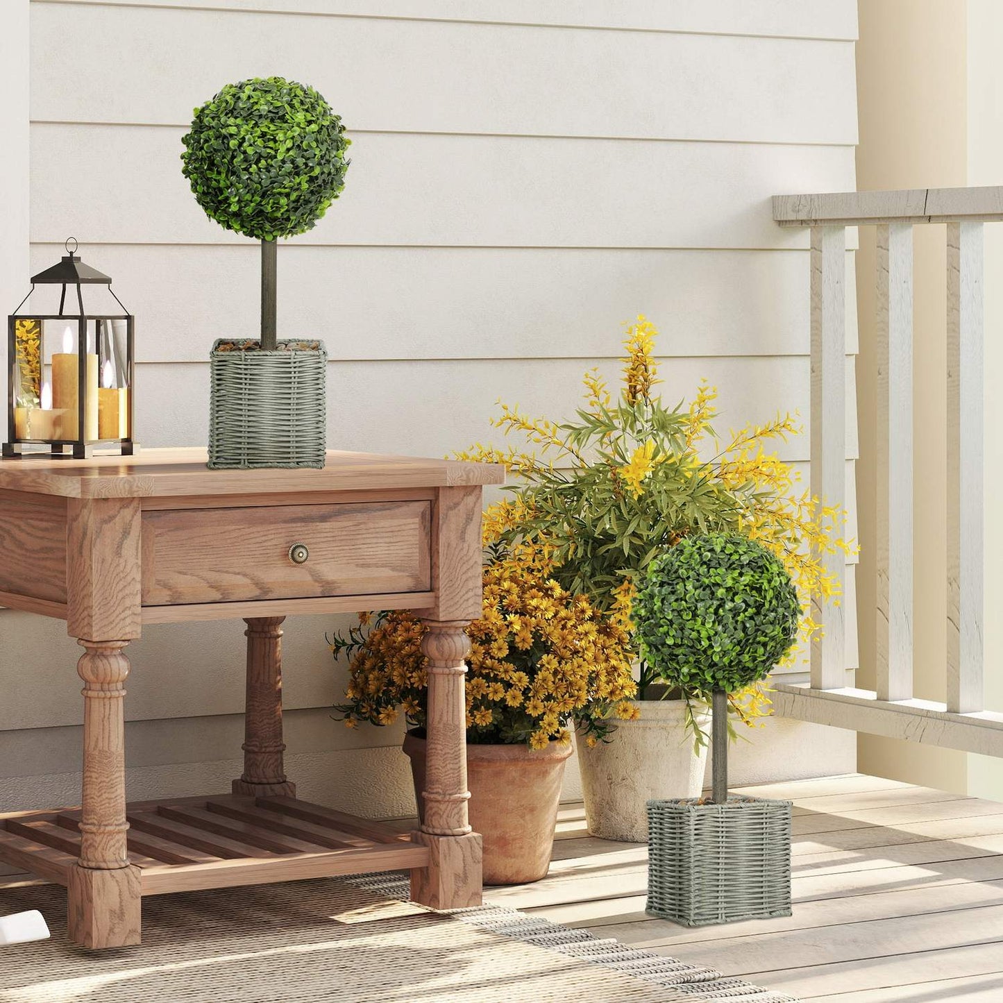 Artificial Plants Set of 2, UV-Resistant, Indoor/Outdoor