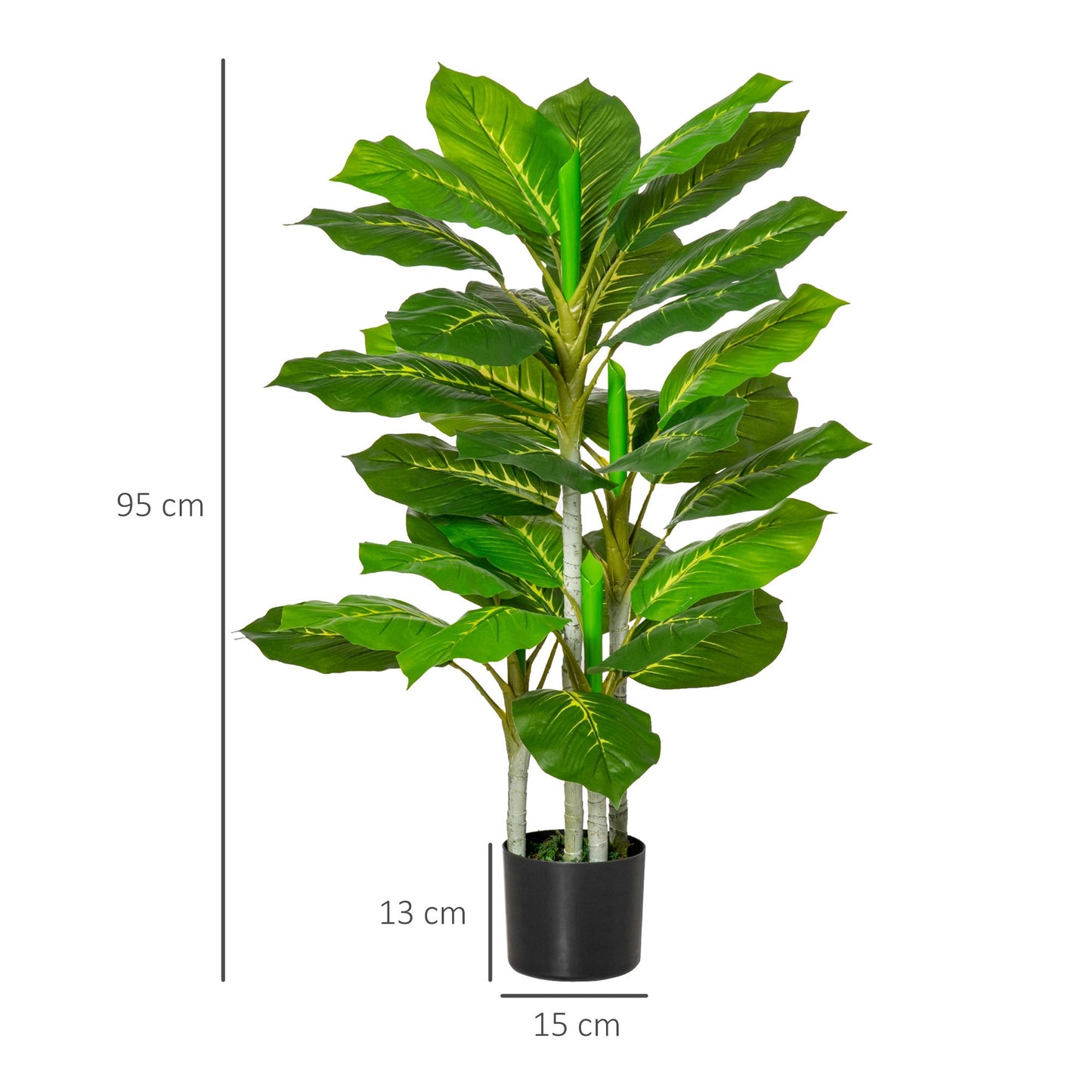 Artificial Plant with Pot, 95 cm, 33 Leaves