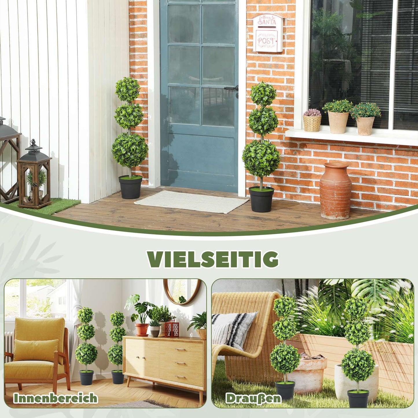 Artificial Potted Plants, UV-Resistant, 100 cm Tall