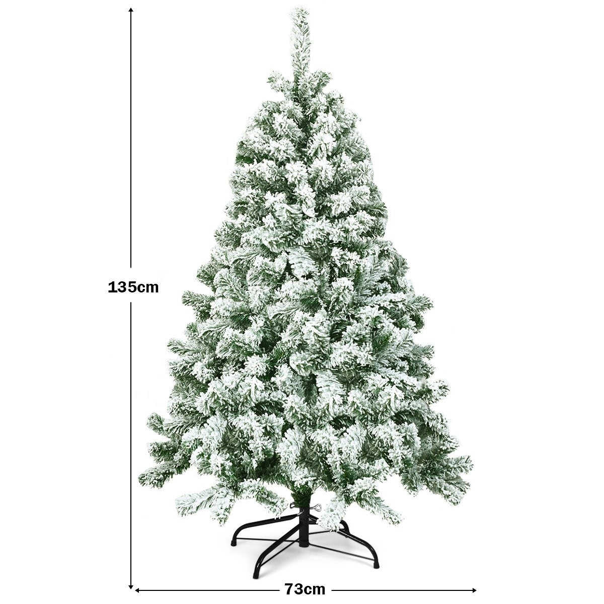 Artificial Snow-Covered Christmas Tree, 135 cm, PVC Needles