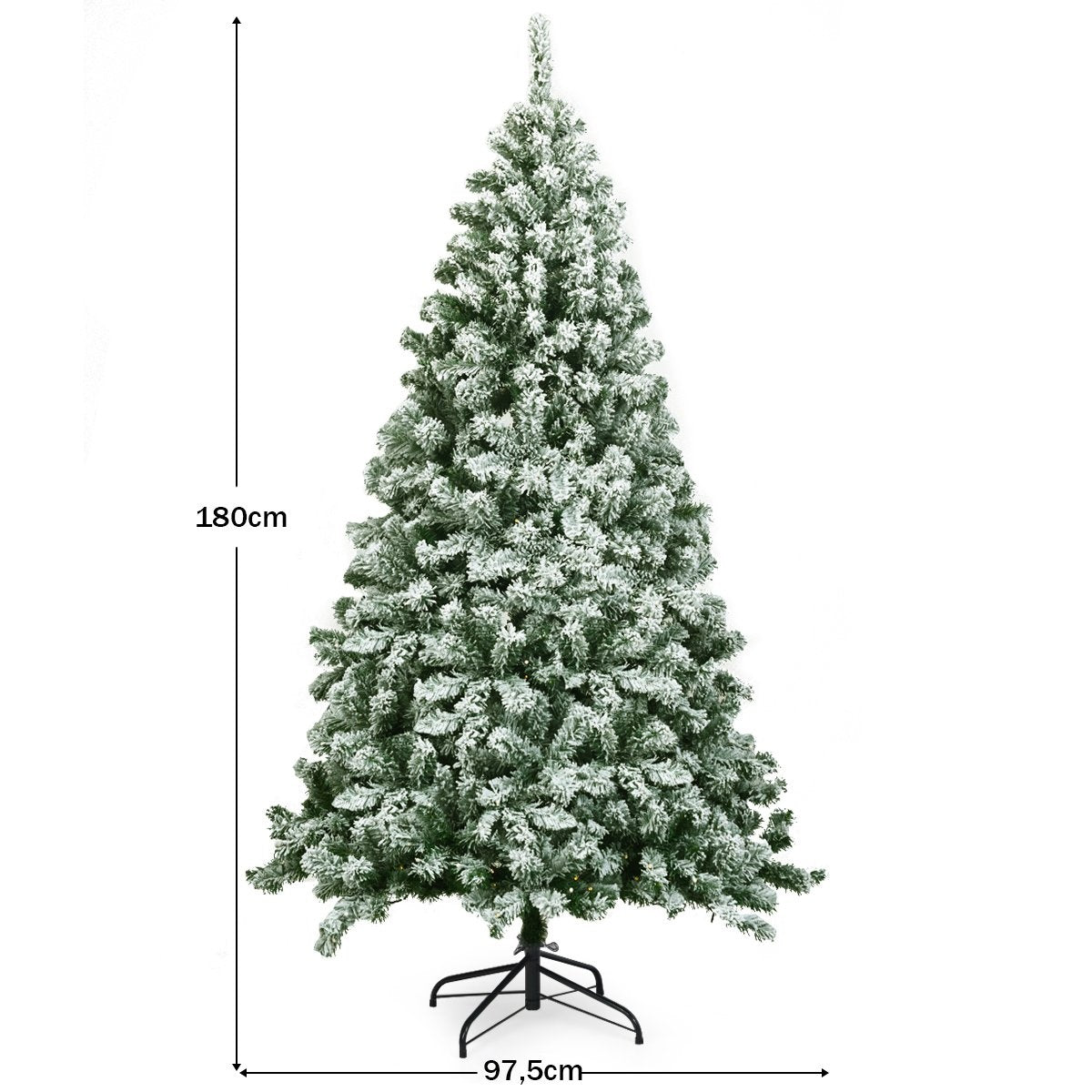 Artificial Snow-Covered Christmas Tree, 180 cm, PVC Needles