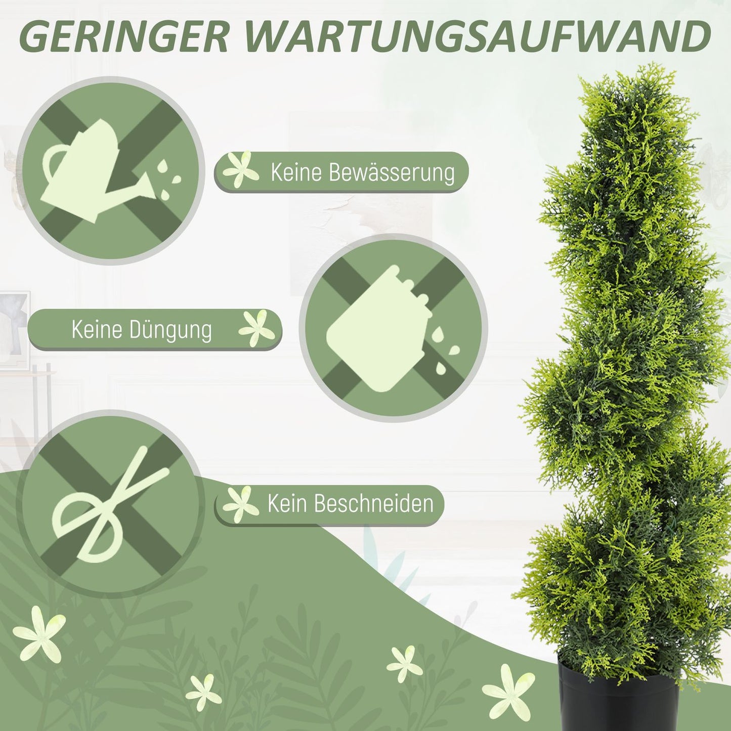 Artificial Spiral Topiary Tree, 90cm, UV-Resistant