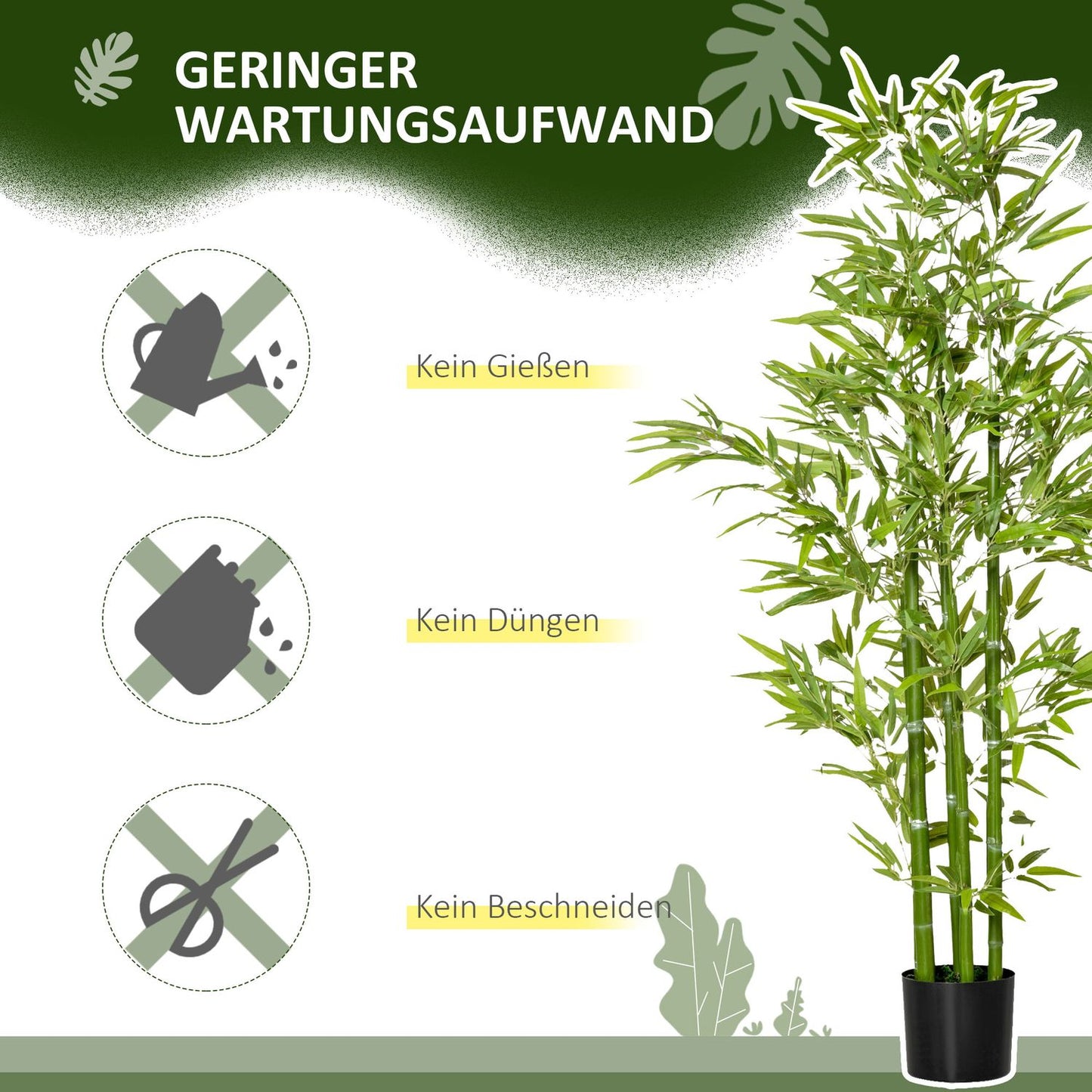 Artificial Bamboo Plant, 924 Leaves, 150 cm, Indoor/Outdoor