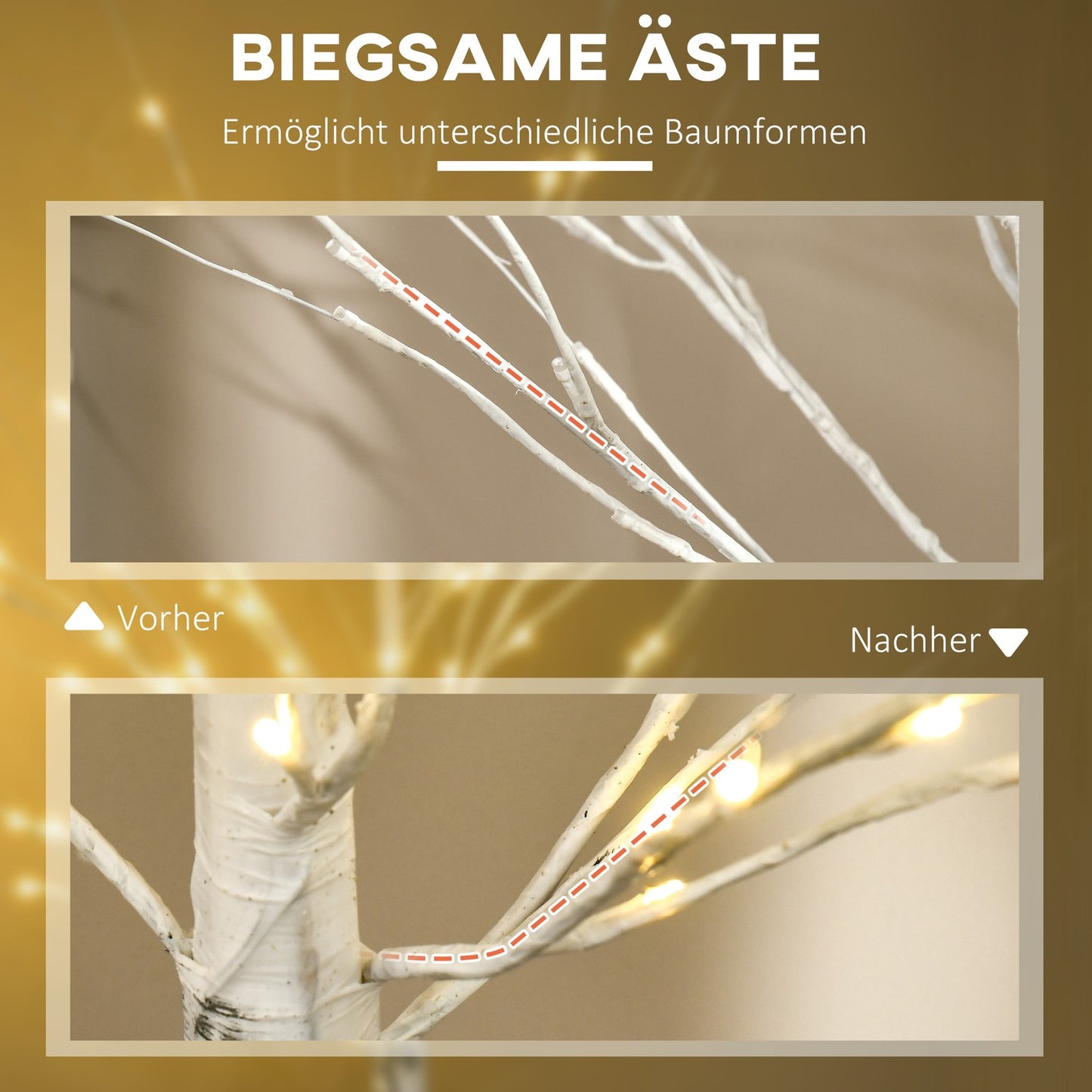 150 cm LED Artificial Birch - Christmas & Party Decor