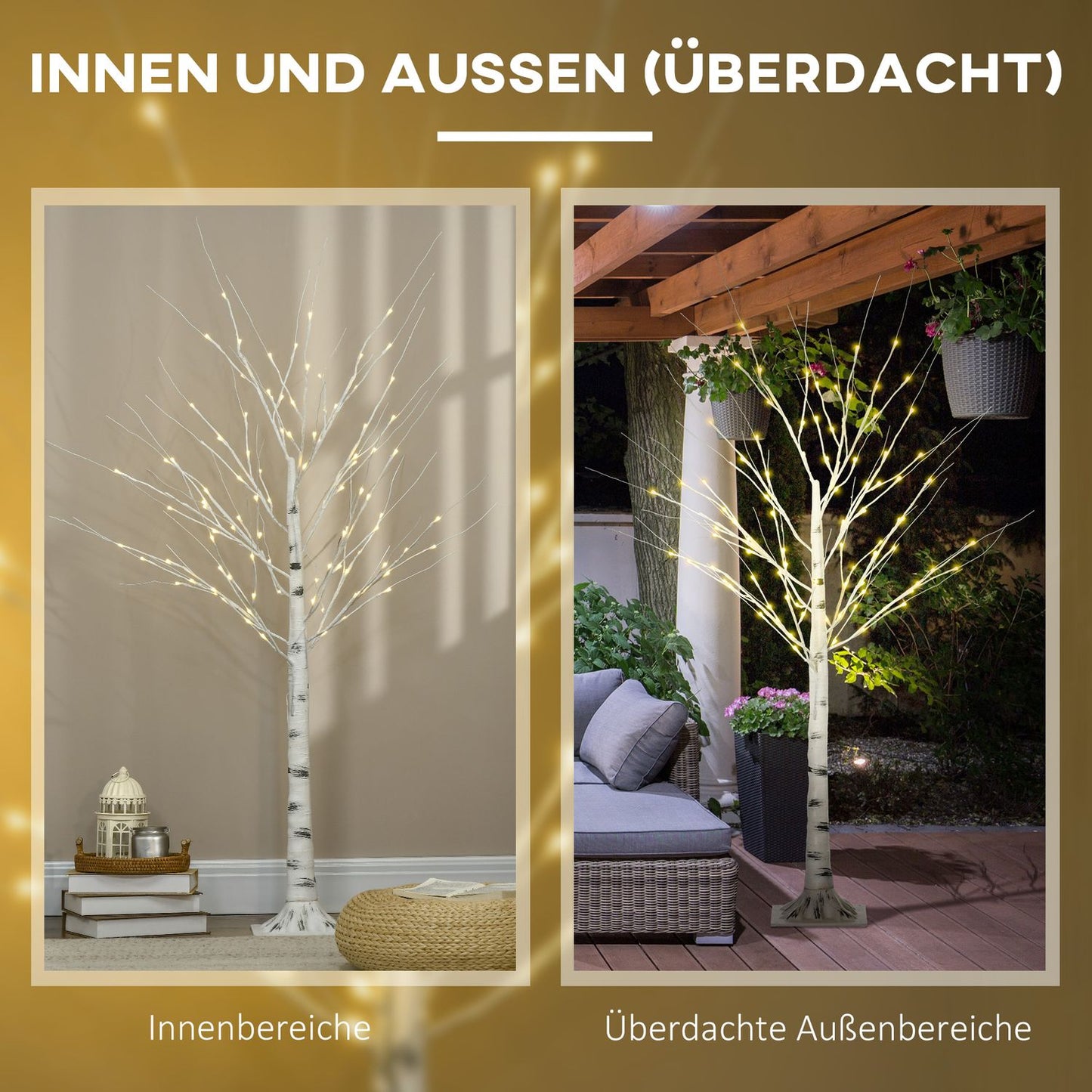 150 cm LED Artificial Birch - Christmas & Party Decor