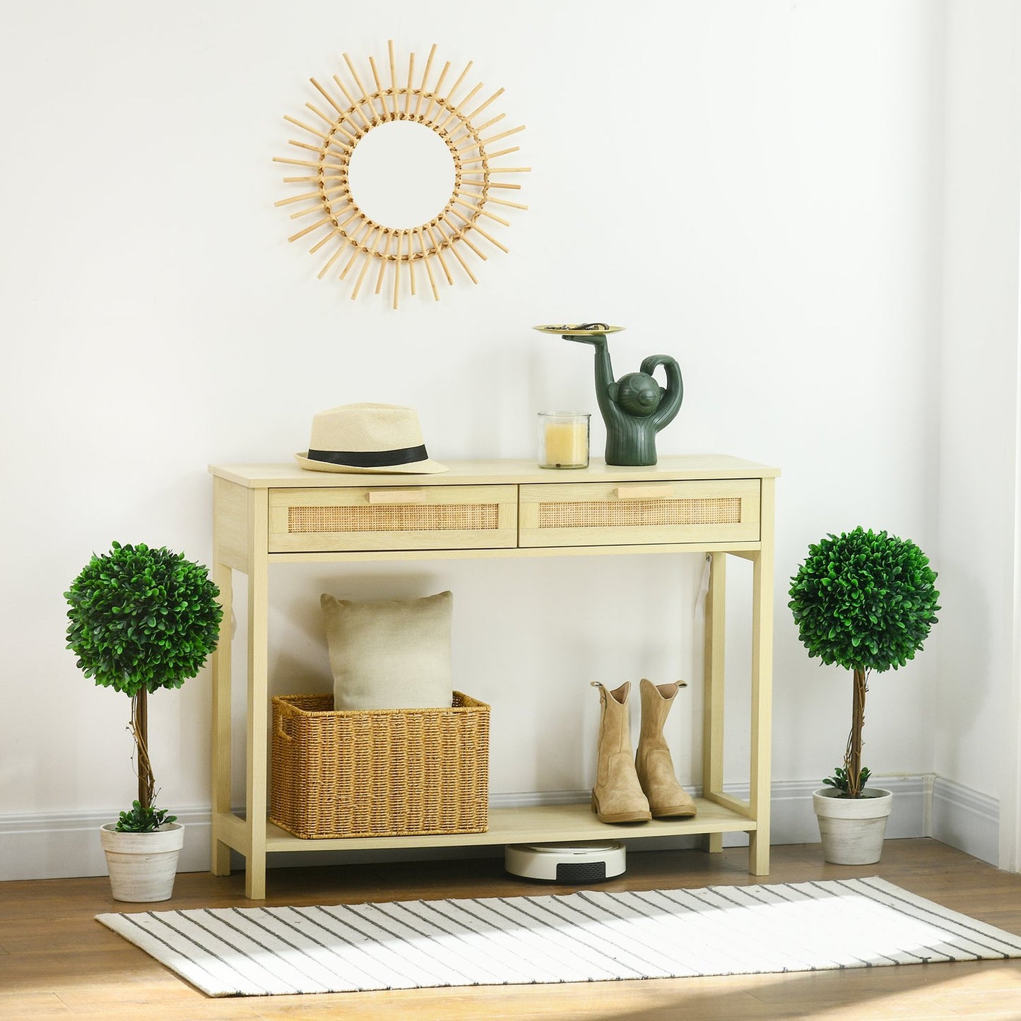 Artificial boxwood plants, UV resistant, 60 cm, set of 2