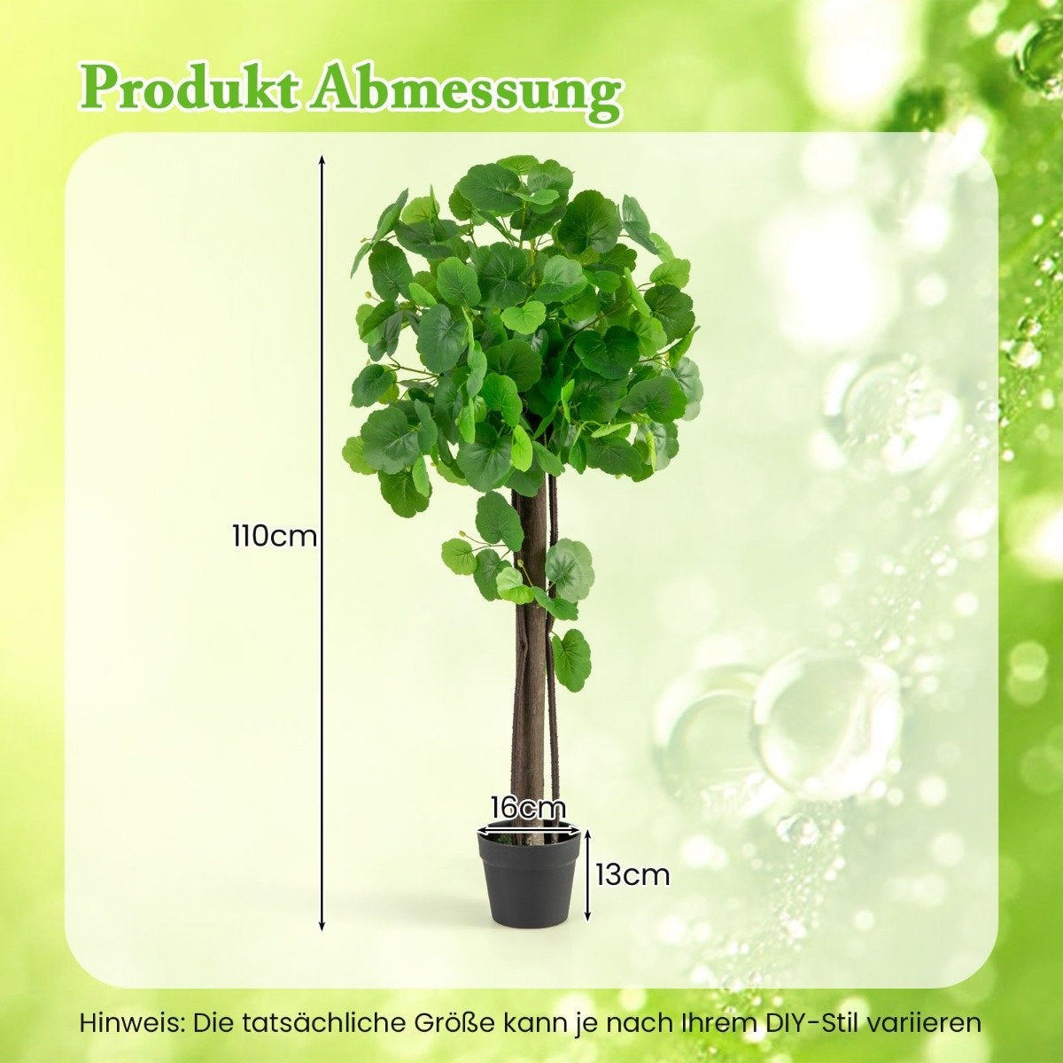 Artificial crabapple tree in a pot with real wooden trunk and adjustable branches. Artificial plant