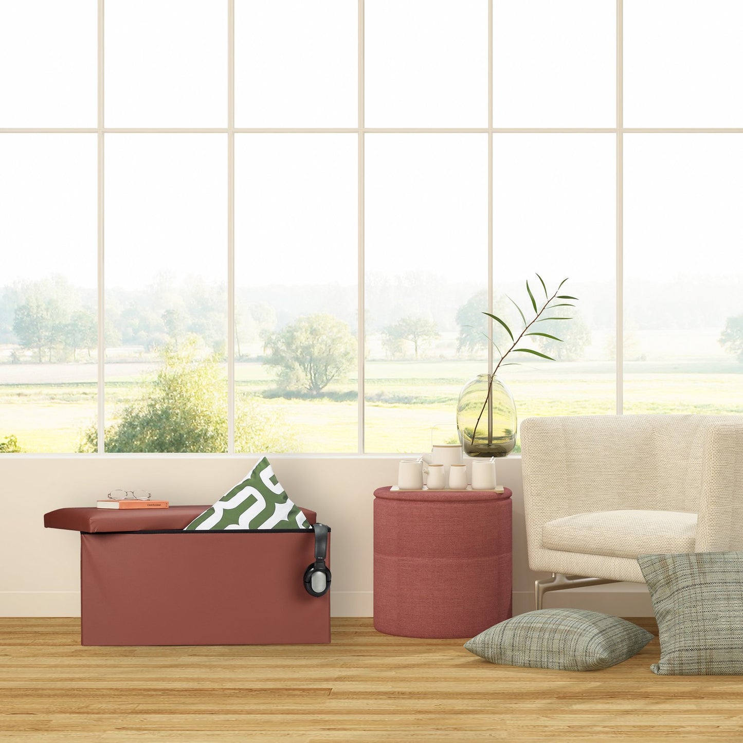Artificial leather bench