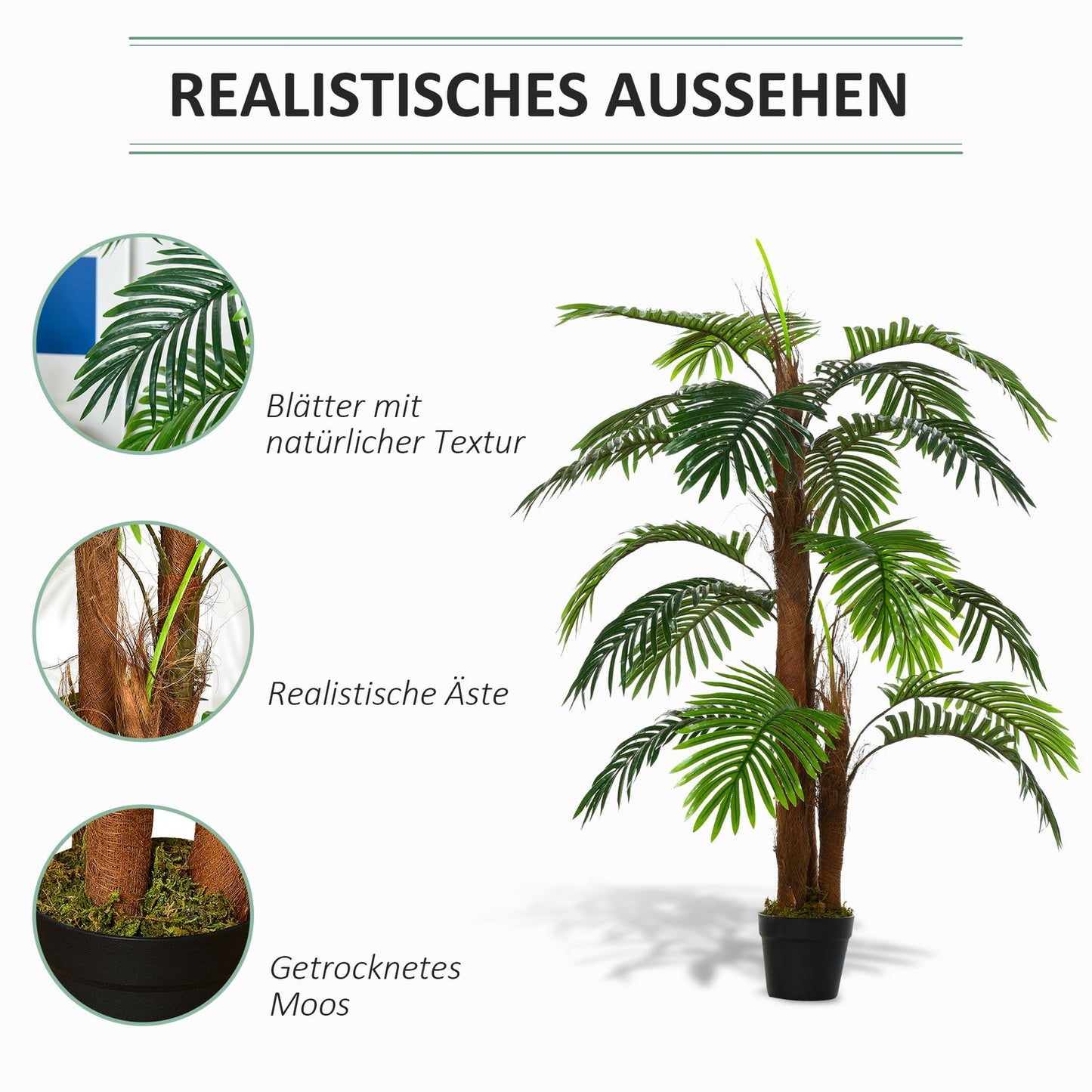 Artificial palm tree 120 cm - lifelike indoor/outdoor plant