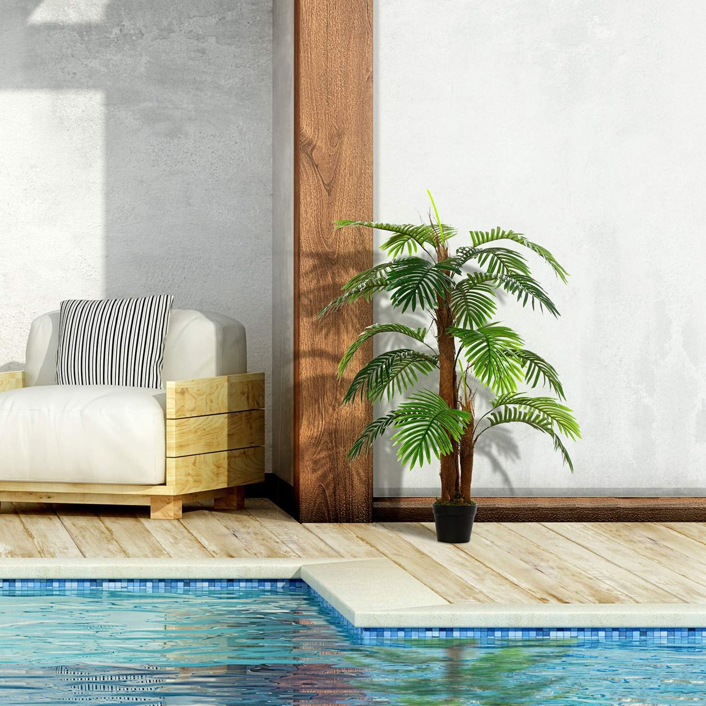 Artificial palm tree 120 cm - lifelike indoor/outdoor plant
