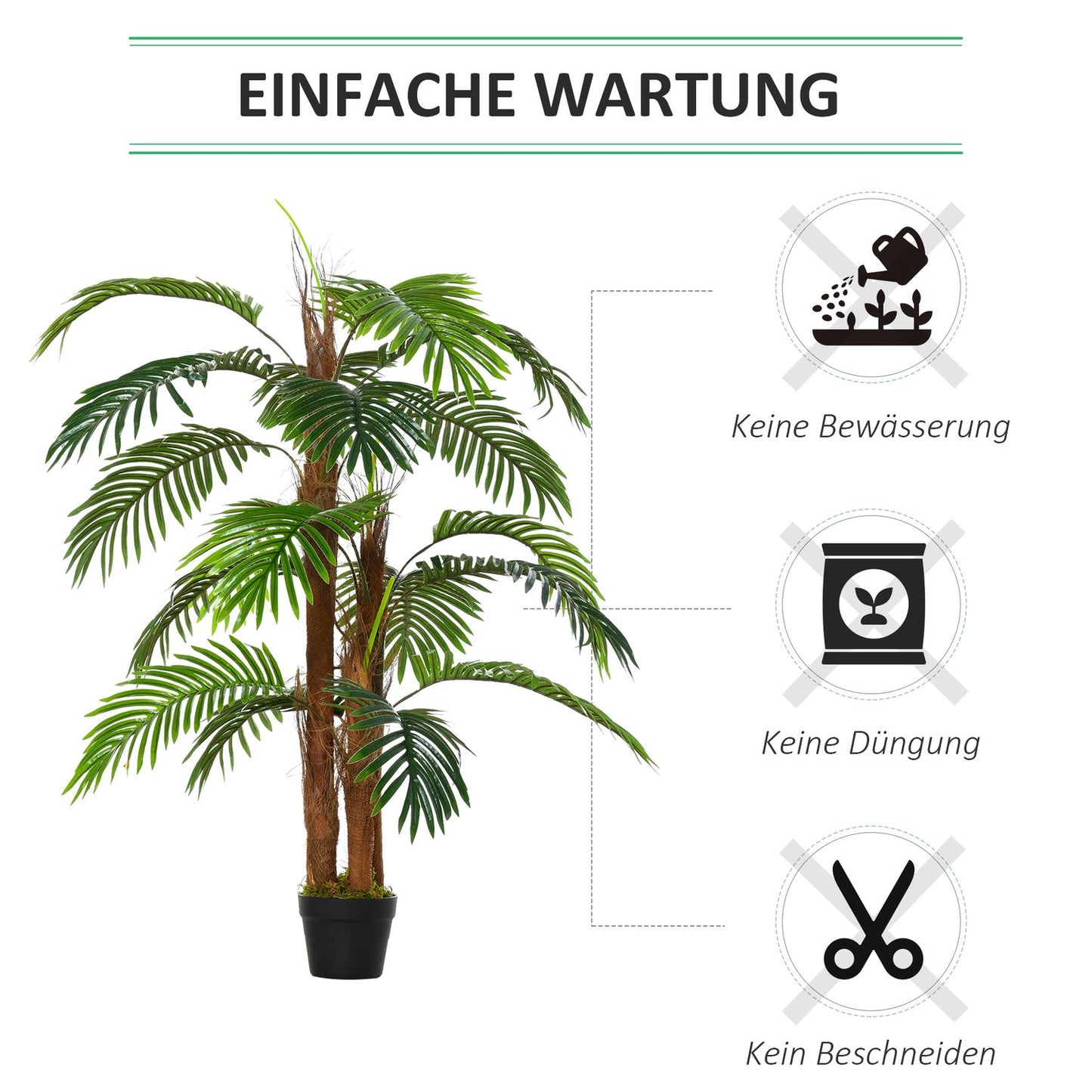 Artificial palm tree 120 cm - lifelike indoor/outdoor plant