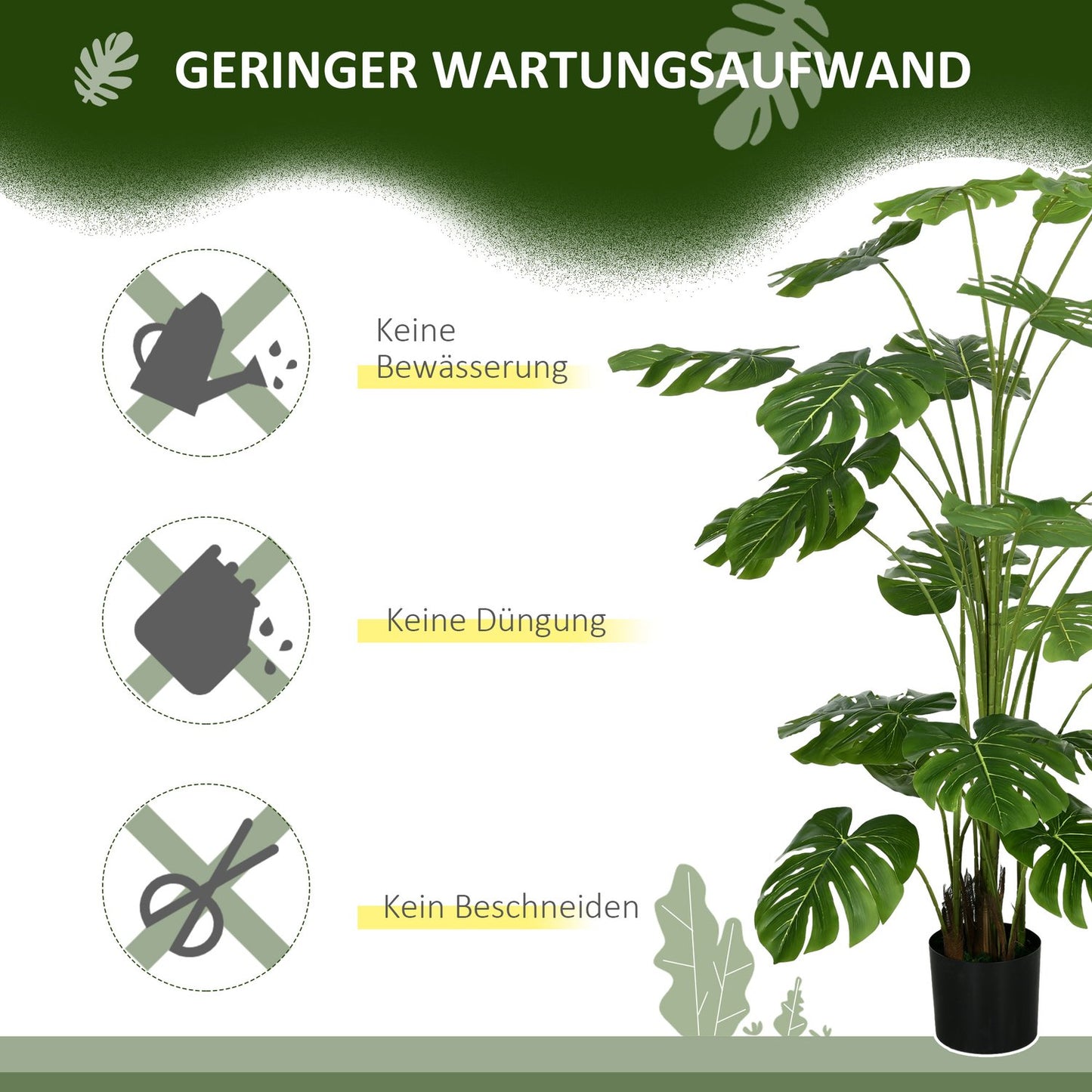 Artificial Monstera Deliciosa, 180 cm, indoor plant decor
