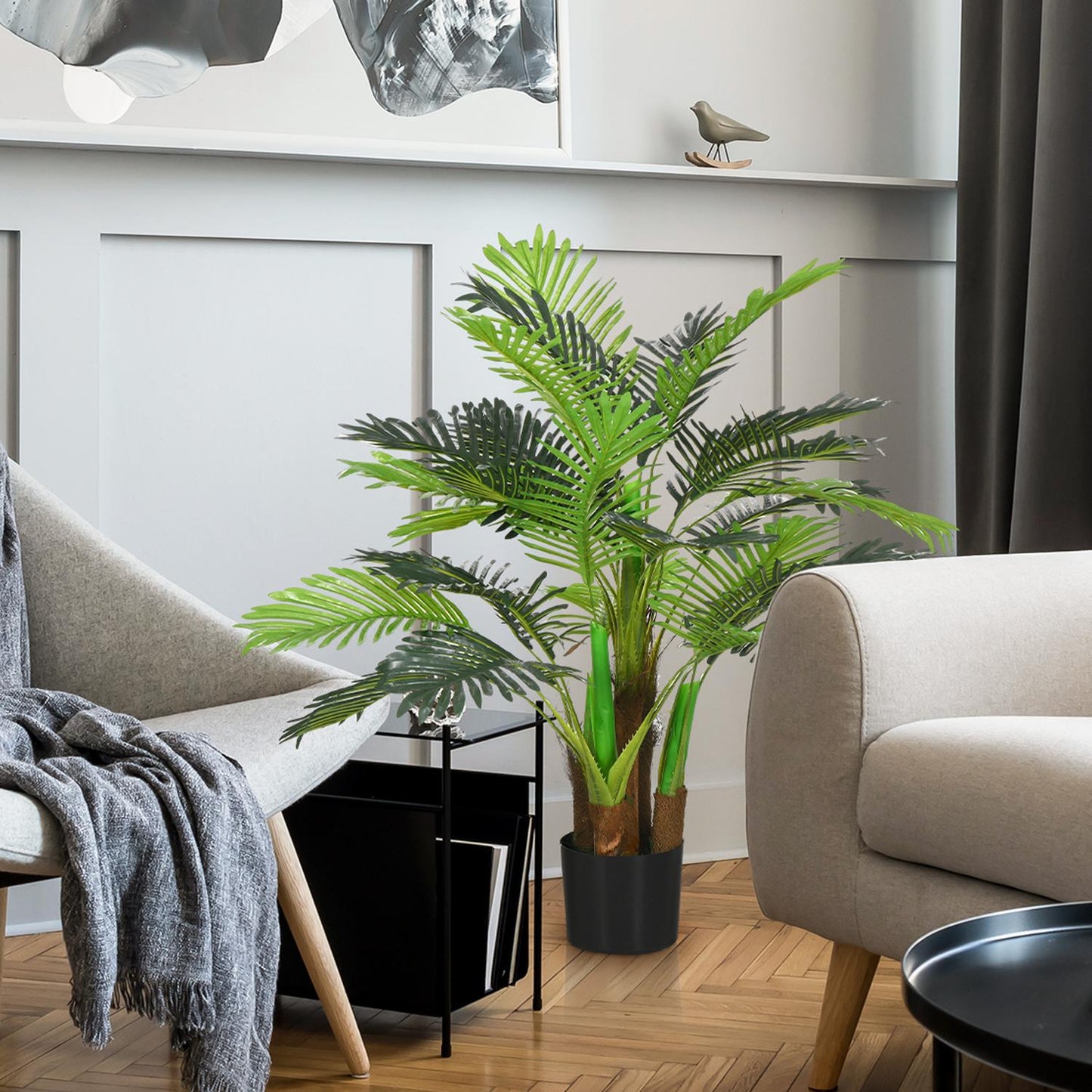 Artificial palm tree, 100 cm with 27 branches, indoor/outdoor decoration