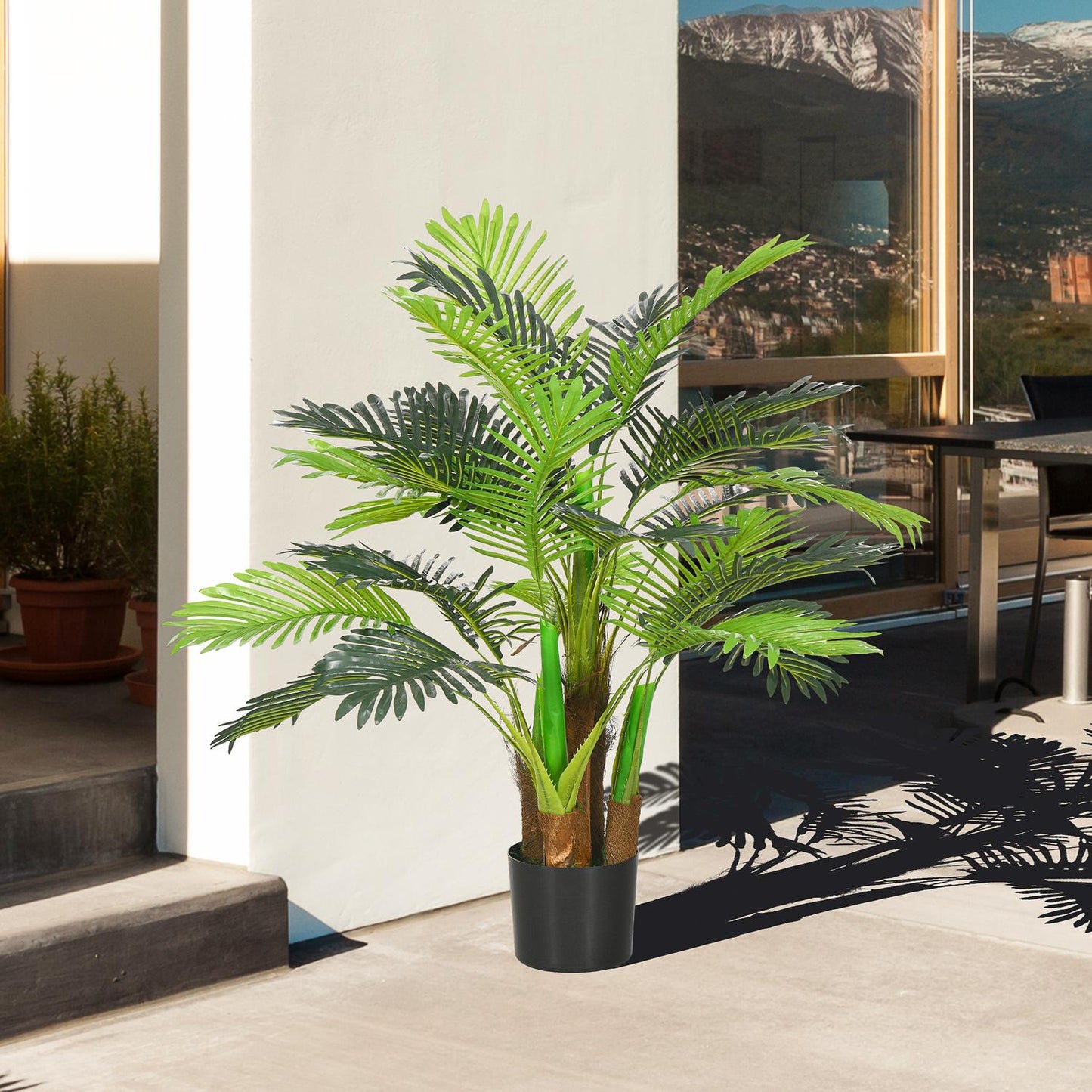 Artificial palm tree, 100 cm with 27 branches, indoor/outdoor decoration