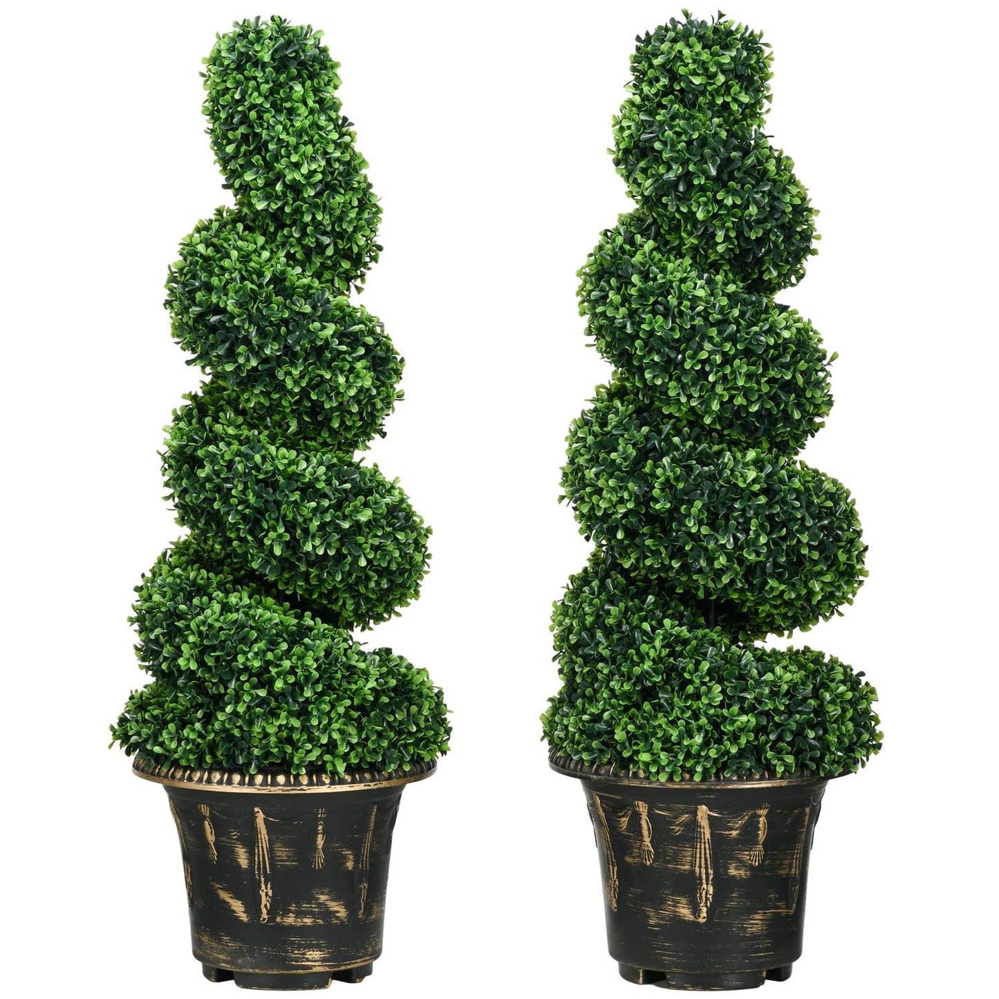 Artificial boxwood plant set, UV resistant, 90 cm