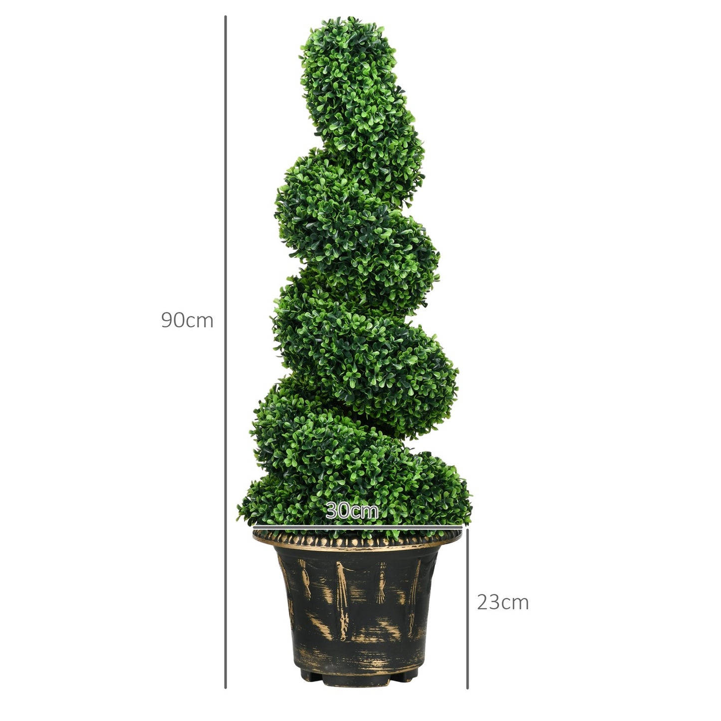 Artificial boxwood plant set, UV resistant, 90 cm