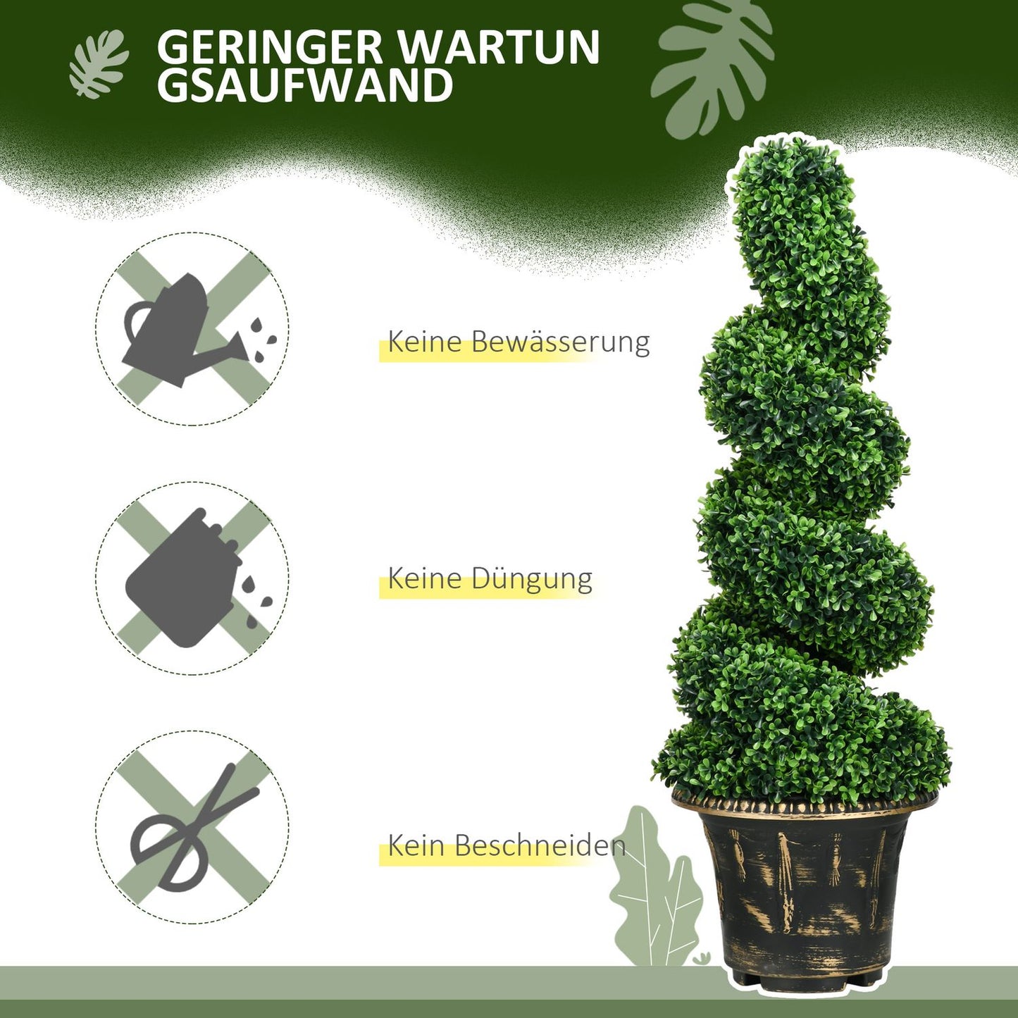 Artificial boxwood plant set, UV resistant, 90 cm