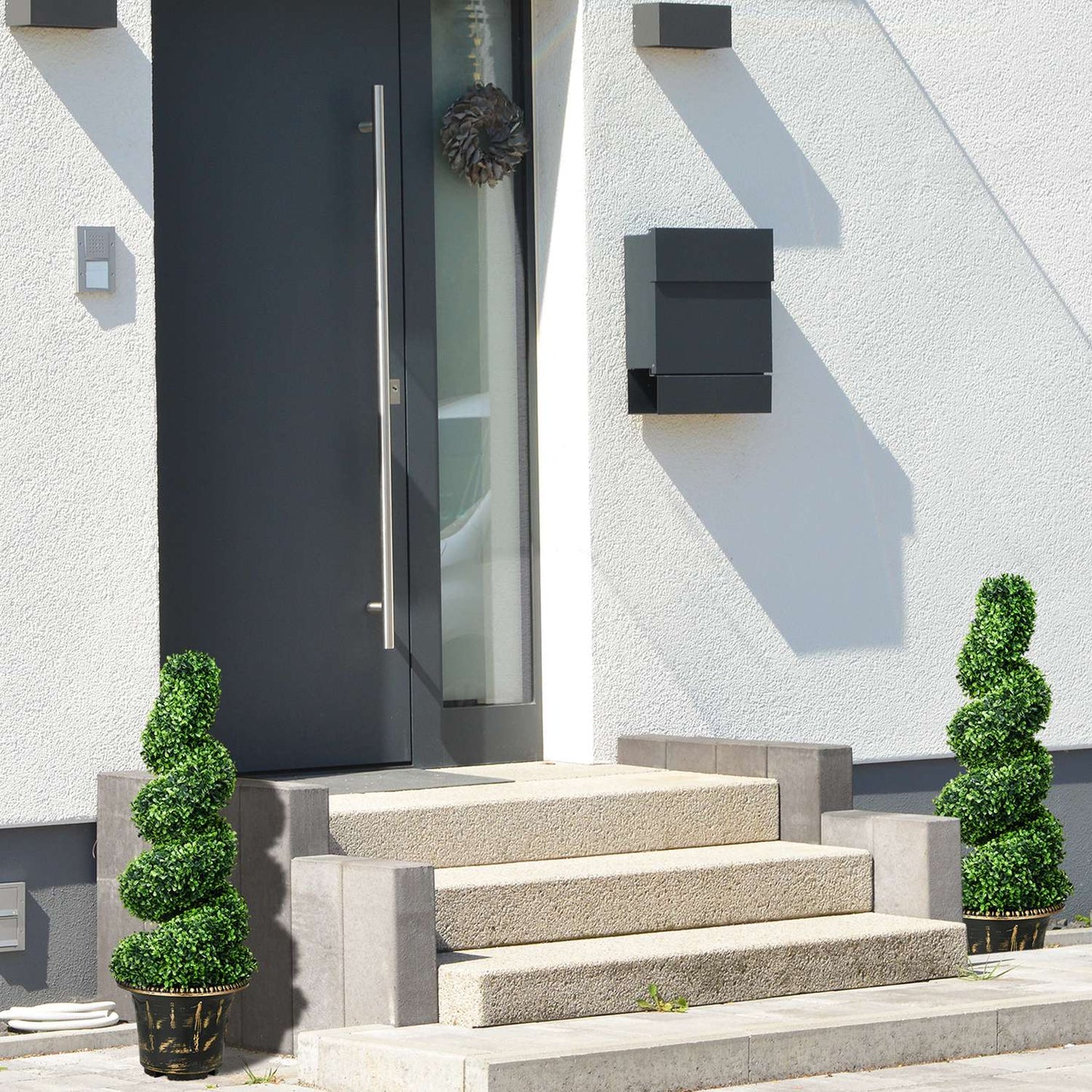 Artificial boxwood plant set, UV resistant, 90 cm