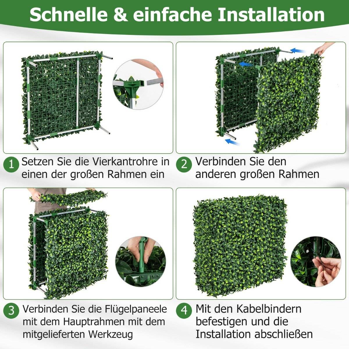 Artificial plant wall artificial plants floor-standing 92 x 38 x 86 cm ideal for indoor and outdoor