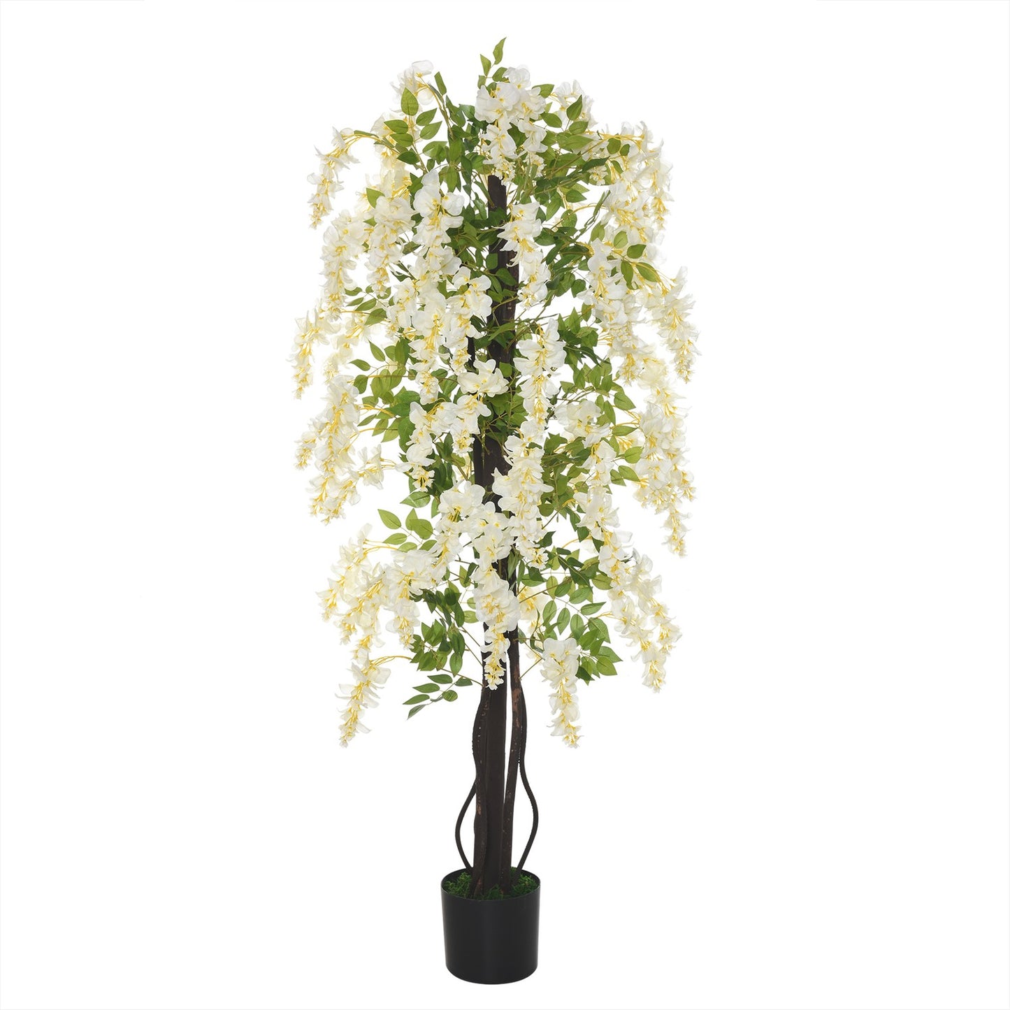 Artificial plant with white wisteria, 1.65 m high
