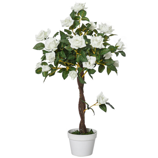 Large 90 cm artificial rose tree in pot for home decoration