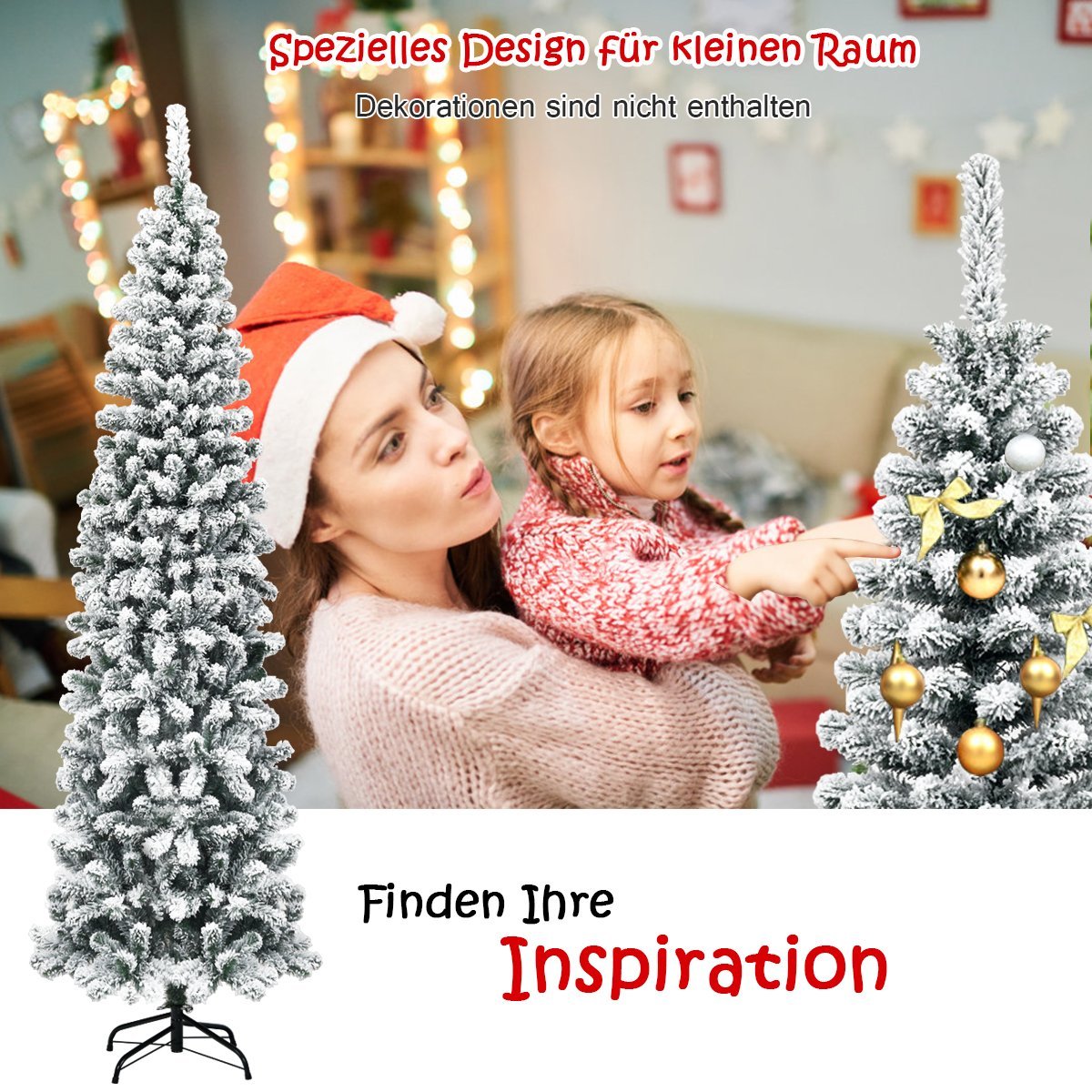 Artificial snow-covered Christmas tree with 461 branches measuring 225 cm