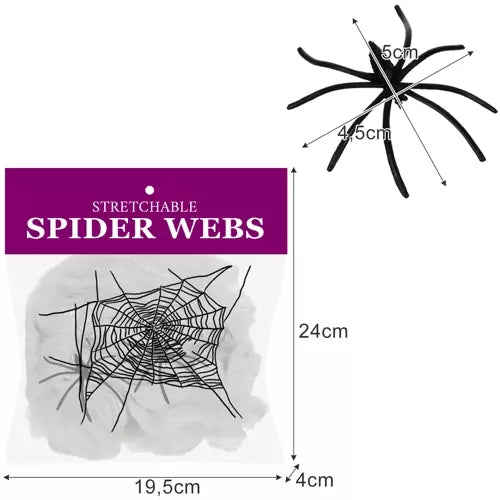 Artificial spider web + 2 Malatec spiders 19759