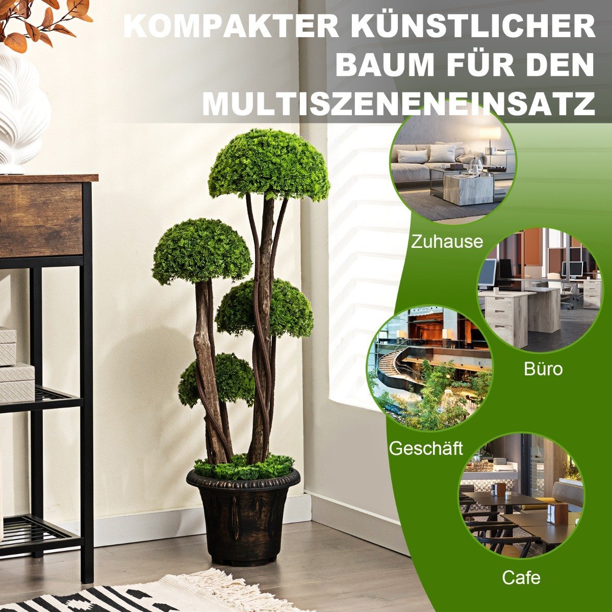 Artificial topiary tree made of cedar wood decorative artificial tree 90 cm