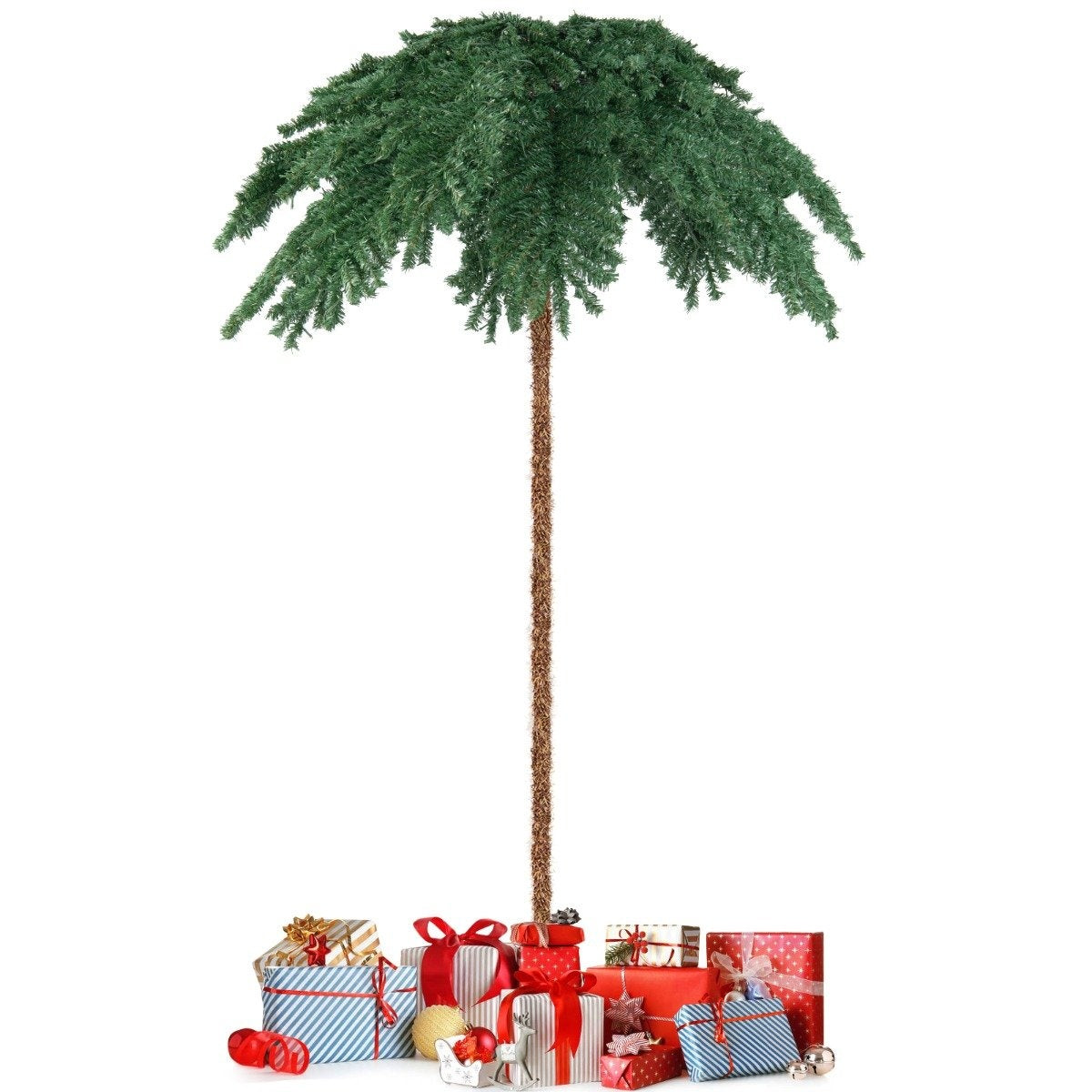 Artificial tropical Christmas palm with 250 warm white LED lights & 813 branch tips 180 cm