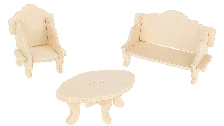 A set of wooden furniture for dolls 34 pcs.