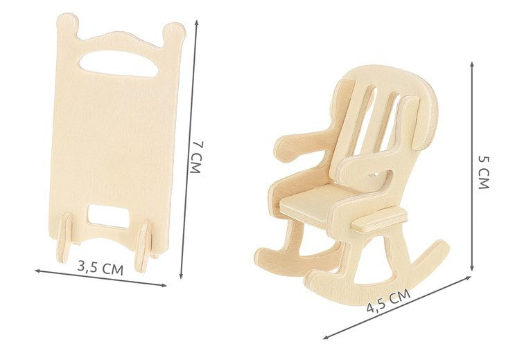 A set of wooden furniture for dolls 34 pcs.